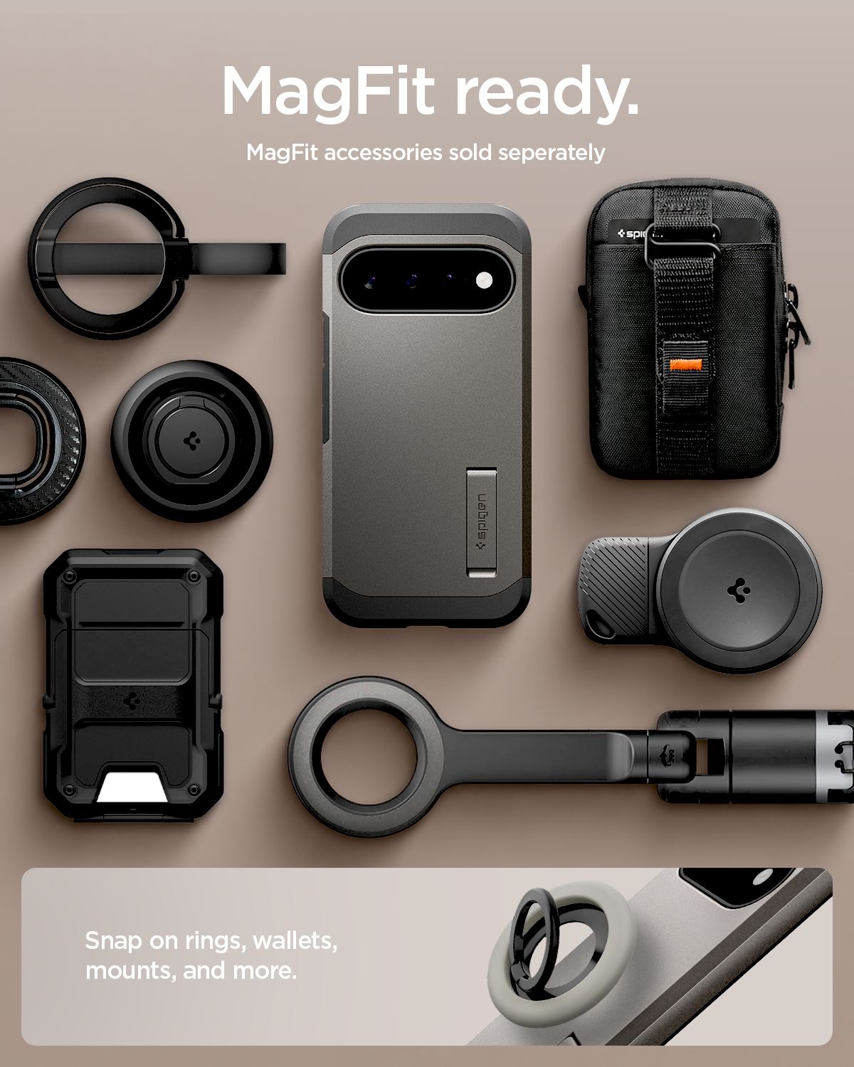 Spigen Tough Armor MagSafe, gunmetal - Google Pixel 11 (12)