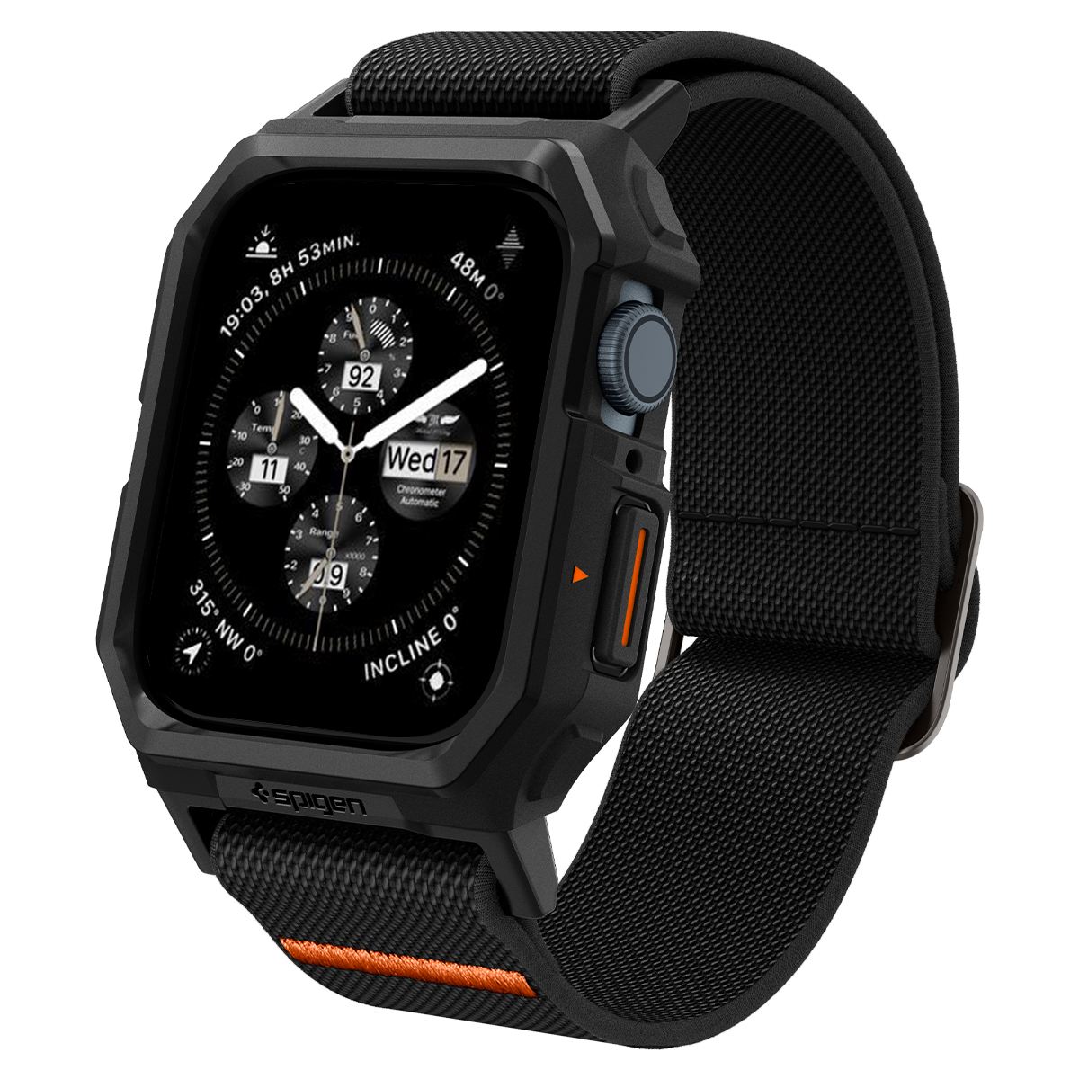 Spigen Lite Fit Pro, matte black - Apple Watch 45mm/44mm (1)