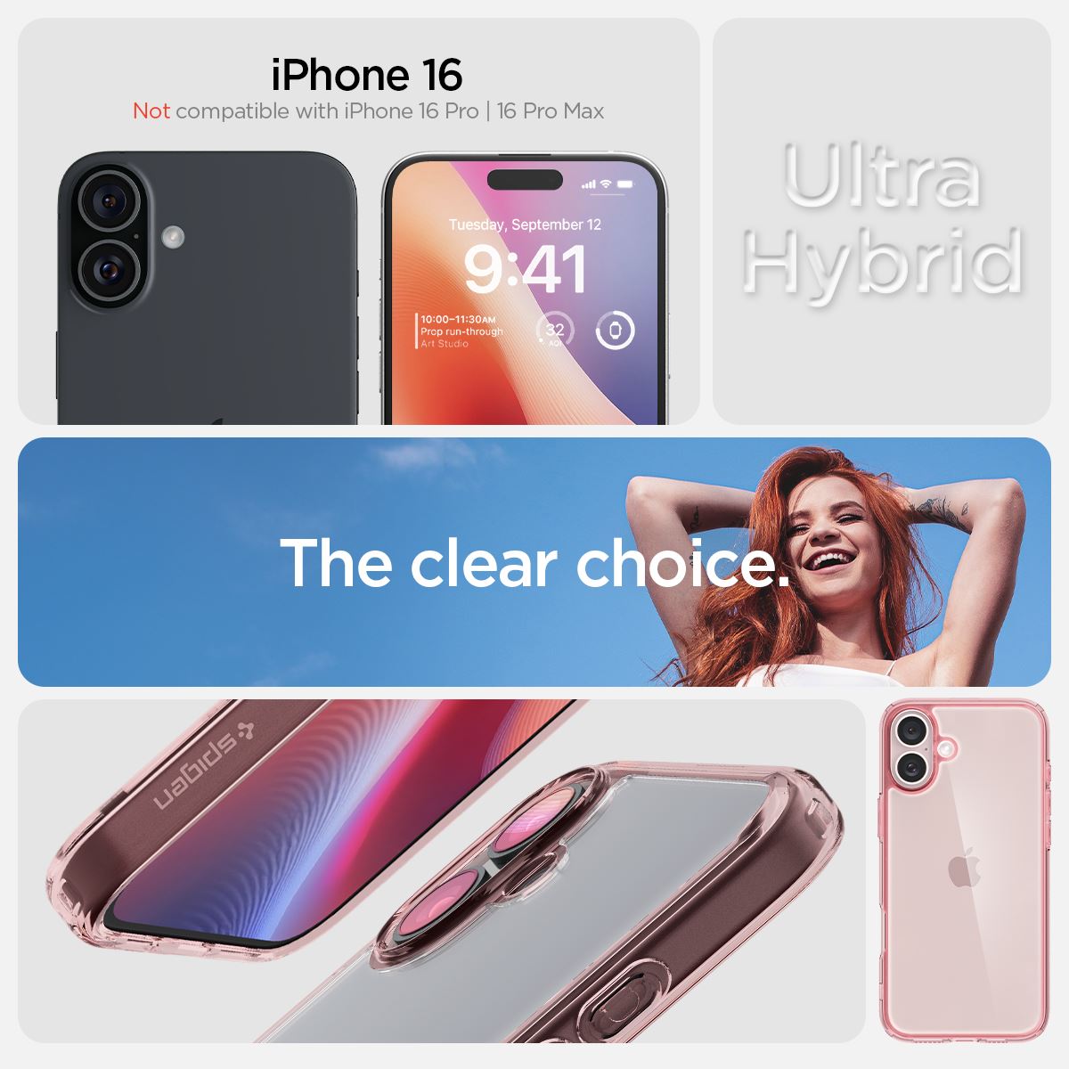 Spigen Ultra Hybrid, rose crystal - iPhone 16 (8)