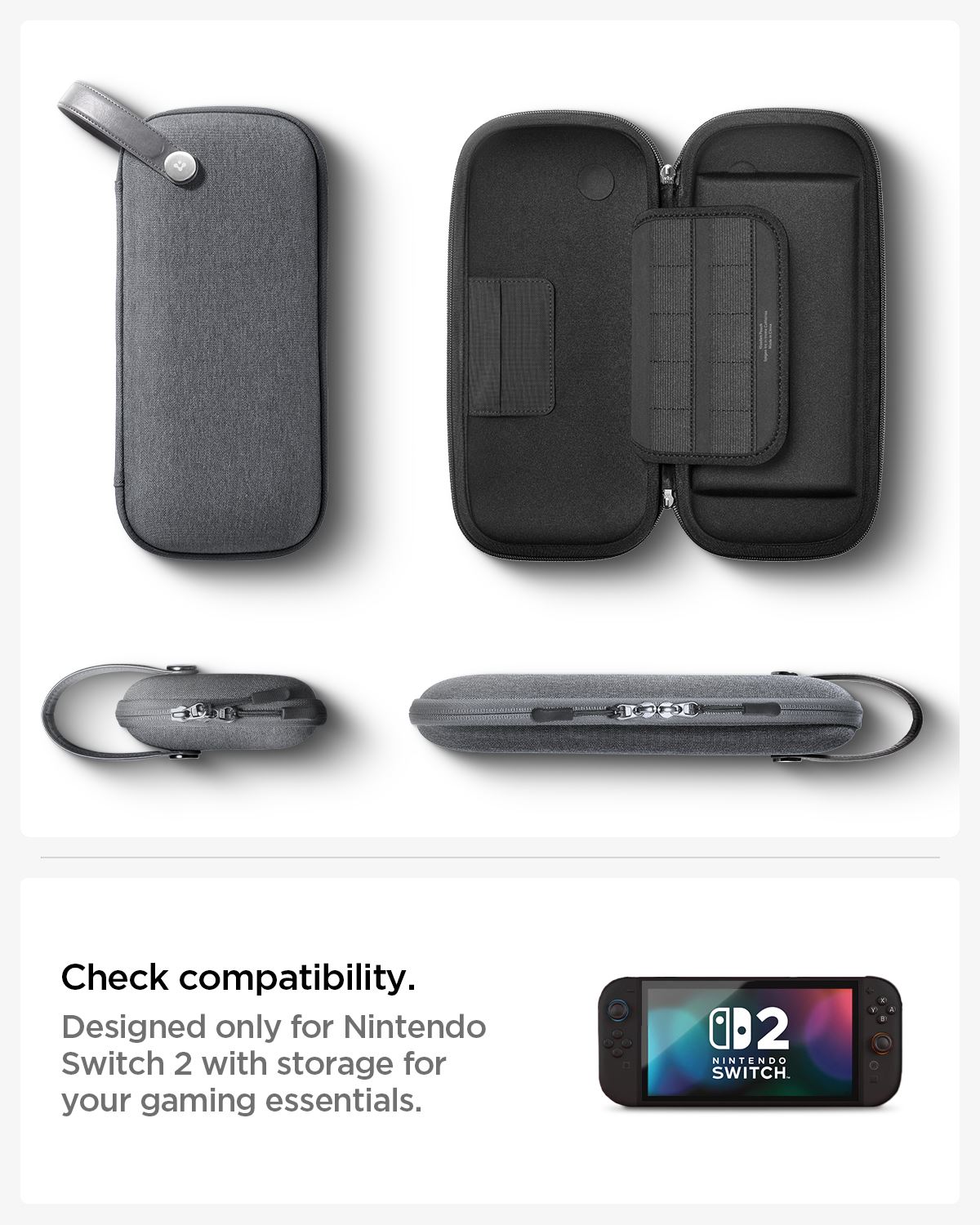 Spigen Klasden Pouch, charcoal gray - Nintendo Switch 2 (16)