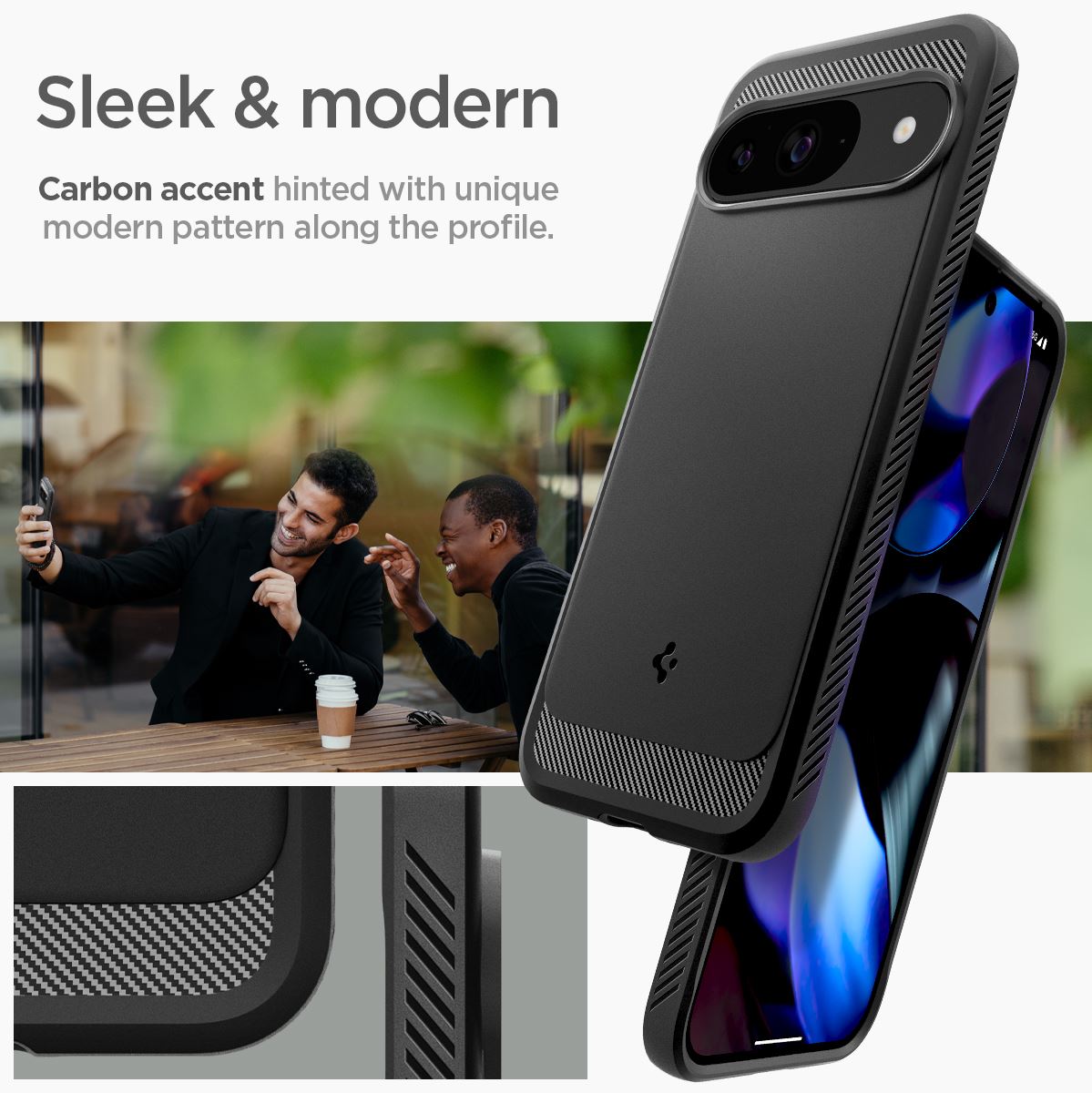 Spigen Rugged Armor, matte black - Google Pixel 9 Pro/Pixel 9 (12)