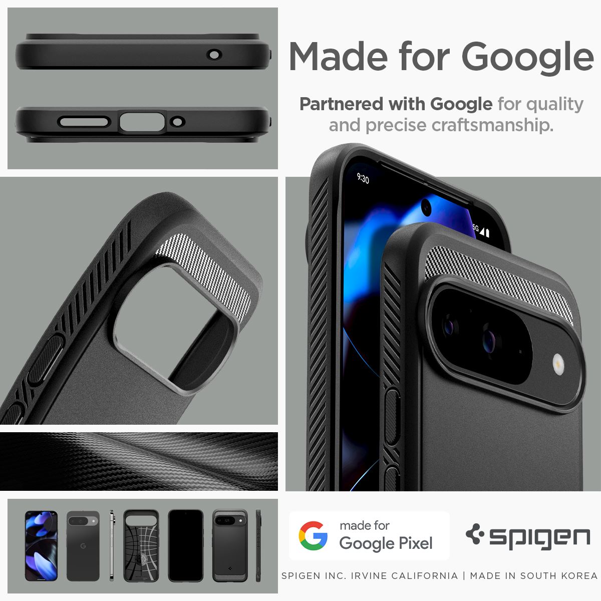 Spigen Rugged Armor, matte black - Google Pixel 9 Pro/Pixel 9 (16)