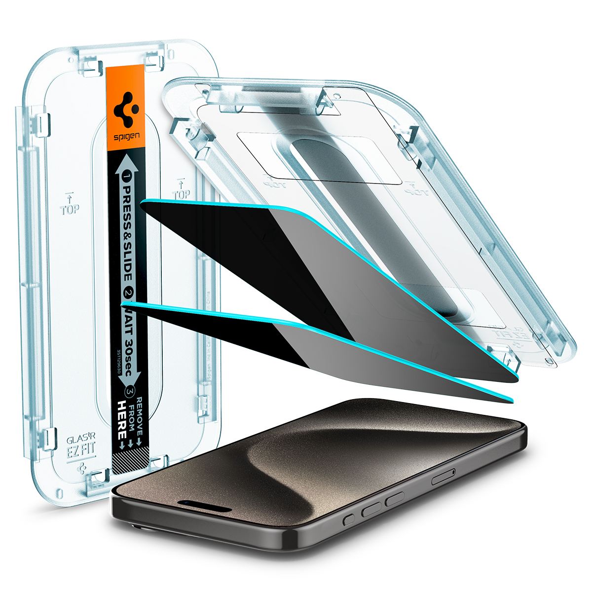 Spigen Glass tR EZ Fit HD Privacy 1 Pack - iPhone 15 Pro Max (1)
