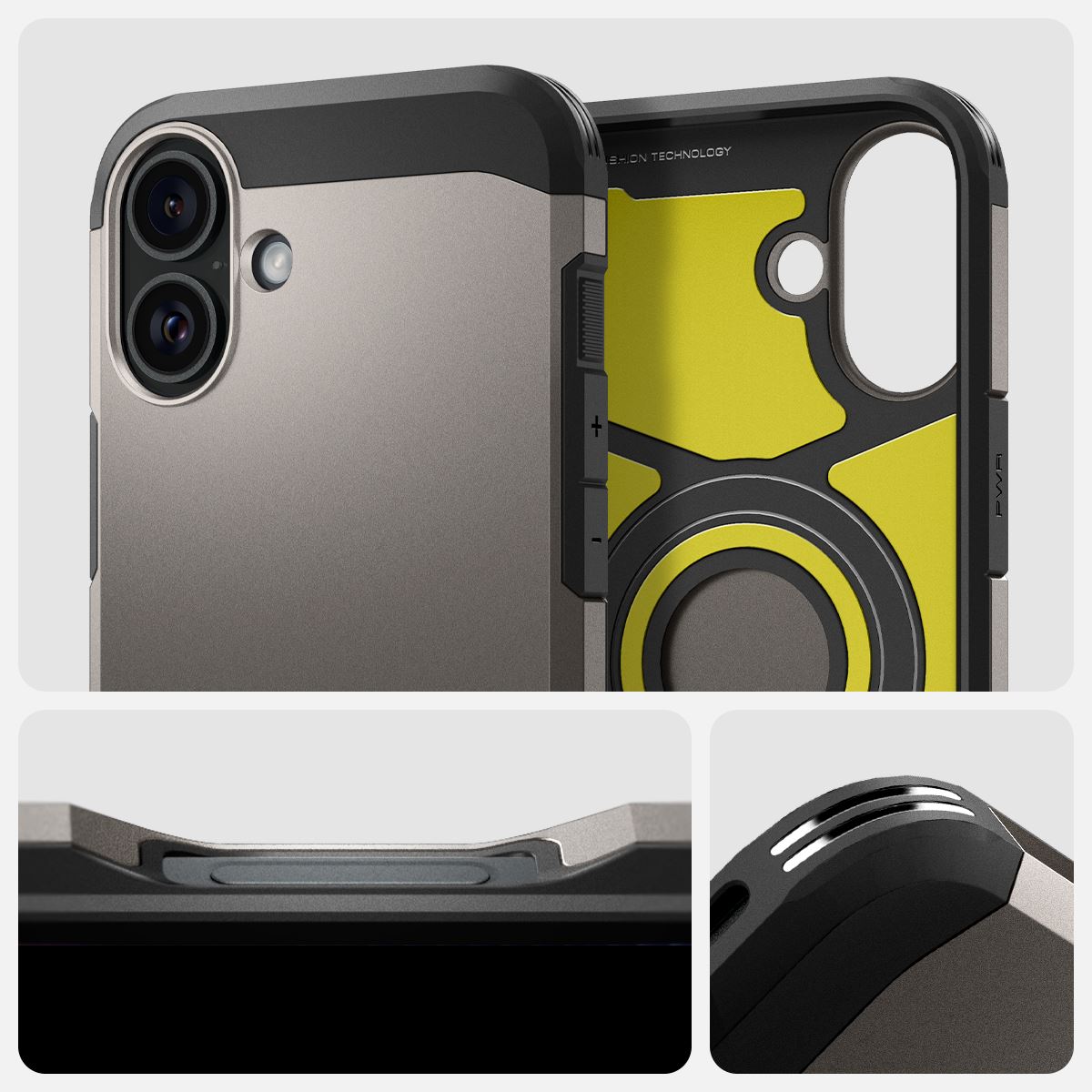 Spigen Tough Armor MagSafe, gunmetal - iPhone 16 (11)
