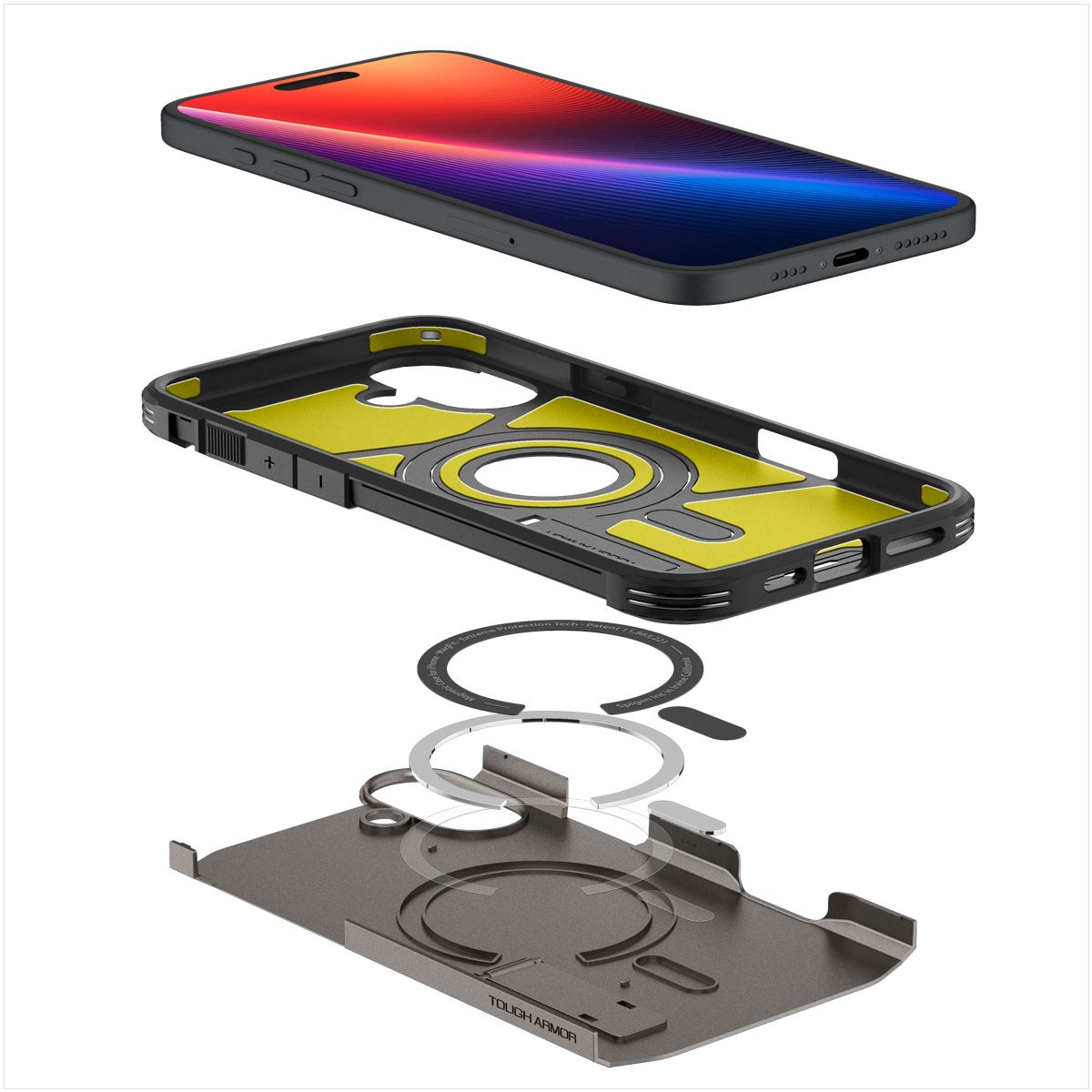 Spigen Tough Armor MagSafe, gunmetal - iPhone 16 (9)