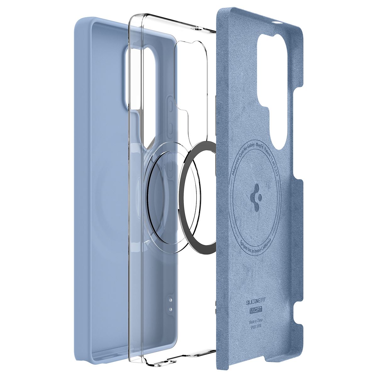 Spigen Silicone Fit MagSafe, sapphire blue - Samsung Galaxy S25 Ultra (14)