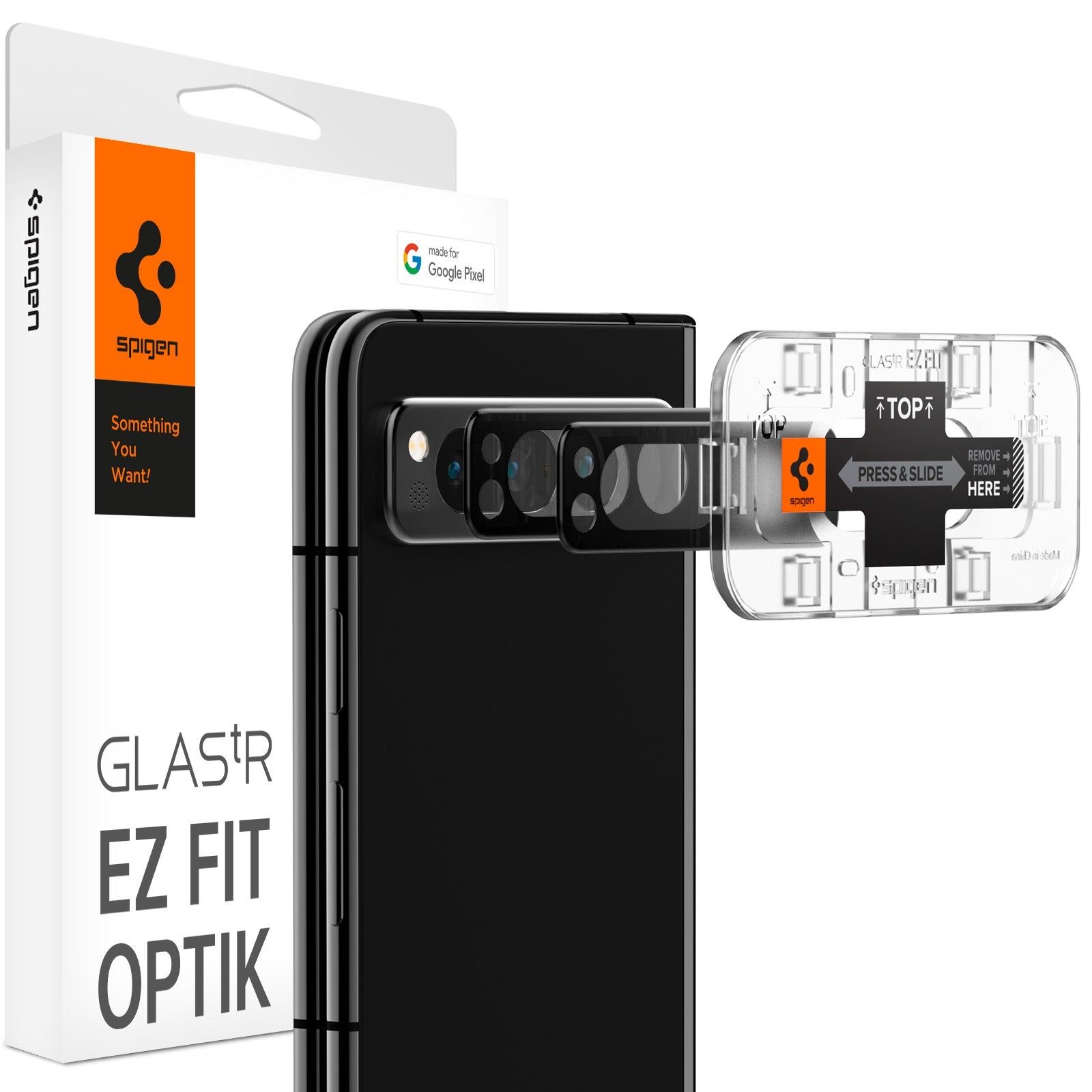 Spigen Glass EZ Fit Optik Pro 2 Pack, black - Google Pixel Fold (1)