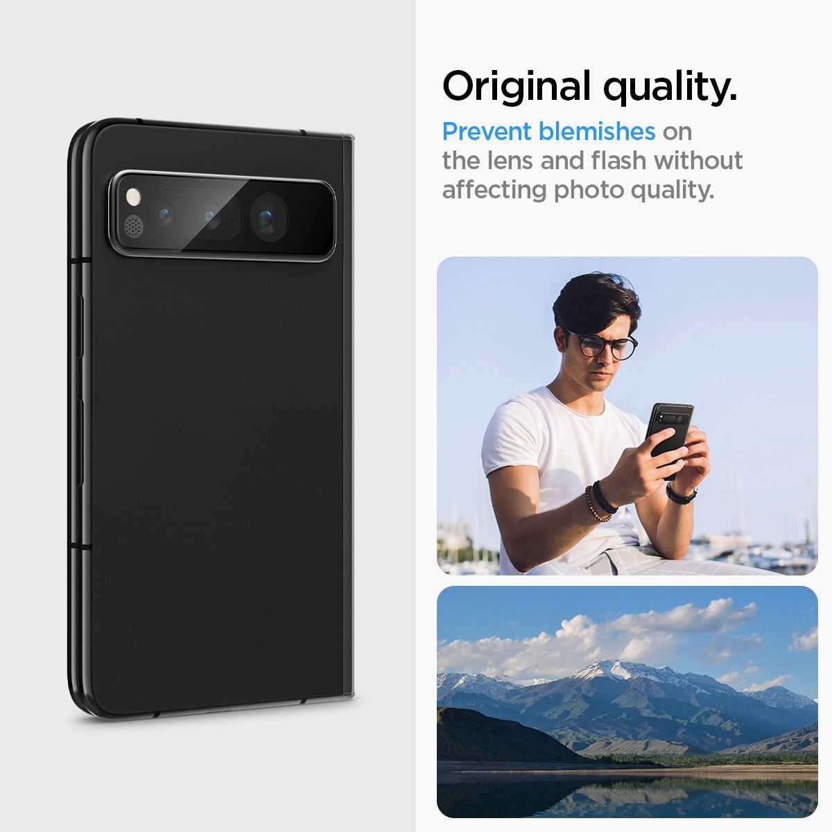 Spigen Glass EZ Fit Optik Pro 2 Pack, black - Google Pixel Fold (13)