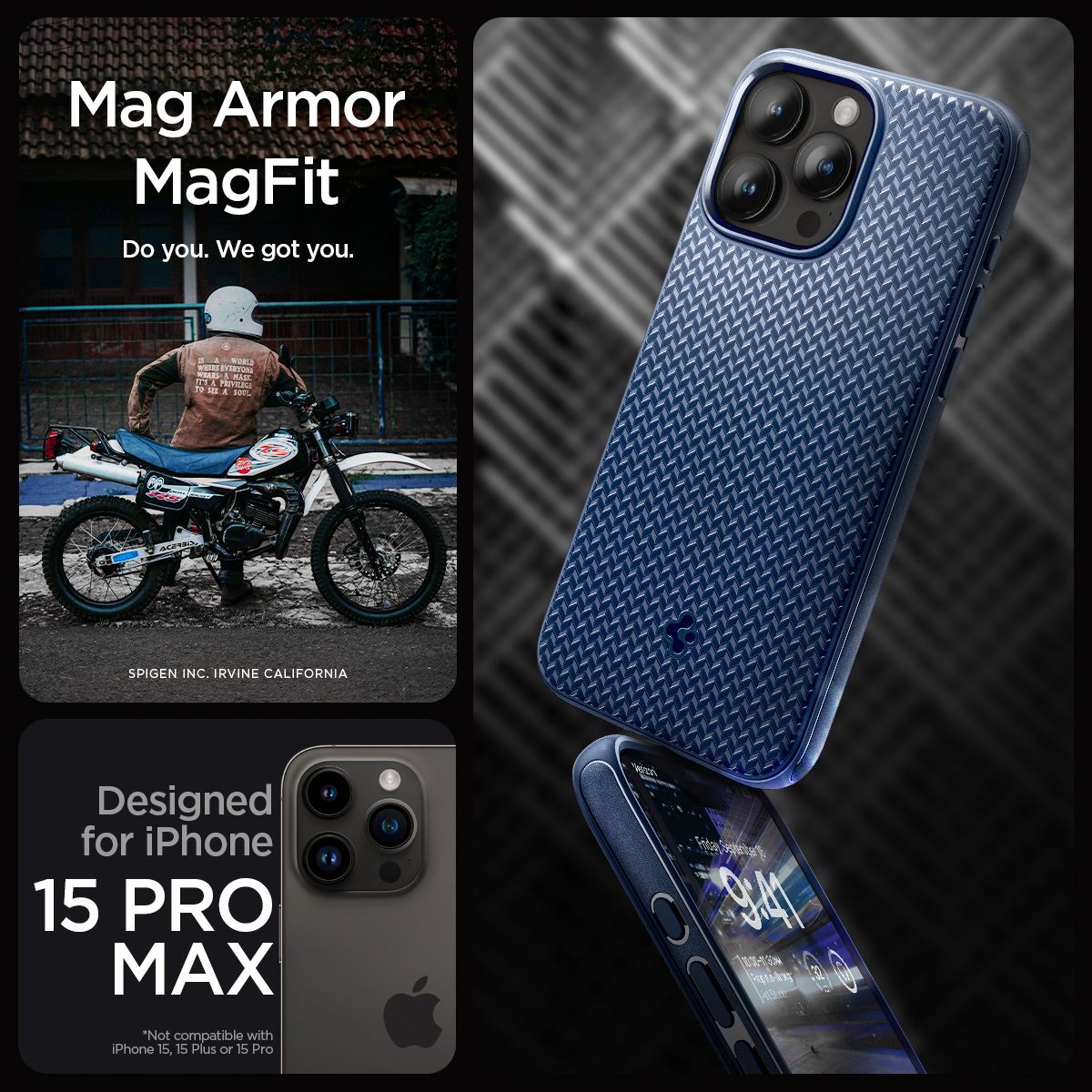Spigen Mag Armor MagSafe, navy blue - iPhone 15 Pro Max (9)