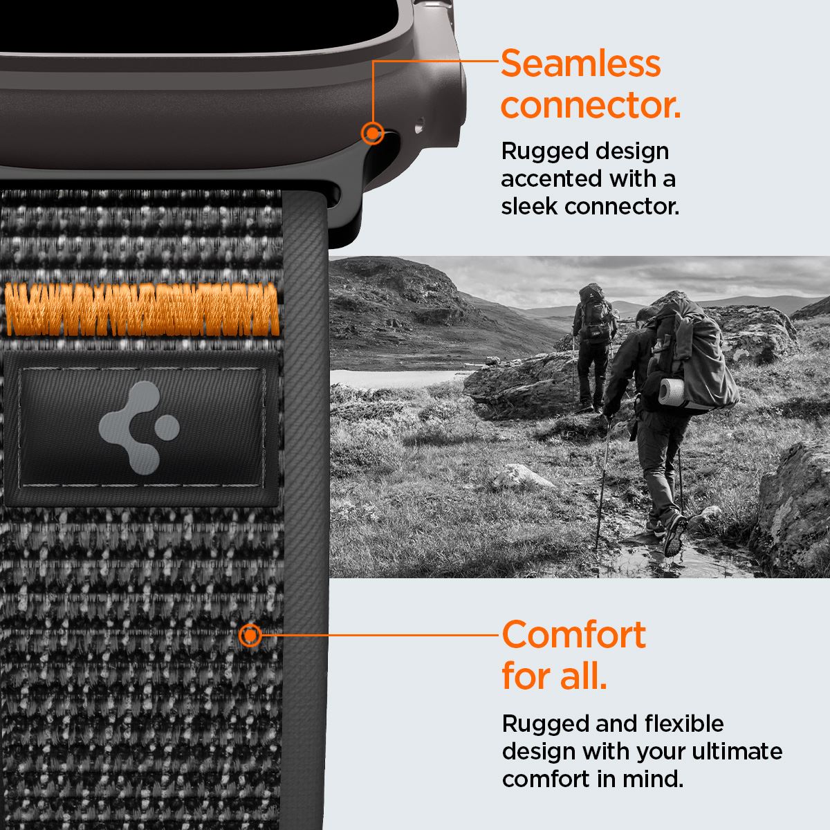 Spigen Athlex Air 2 Active Band, black orange - Apple Watch 49mm/46mm/45mm/44mm (17)