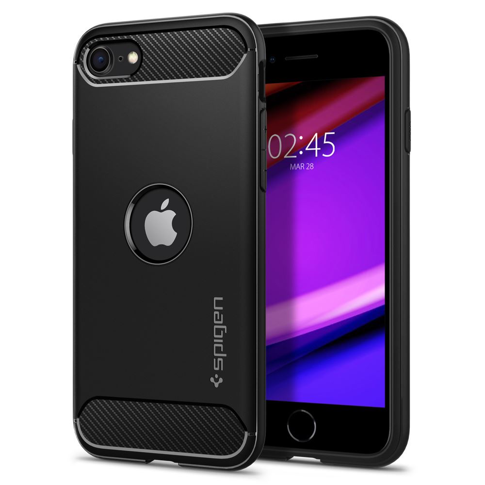 Spigen Rugged Armor, black - iPhone SE (2022/2020) (1)