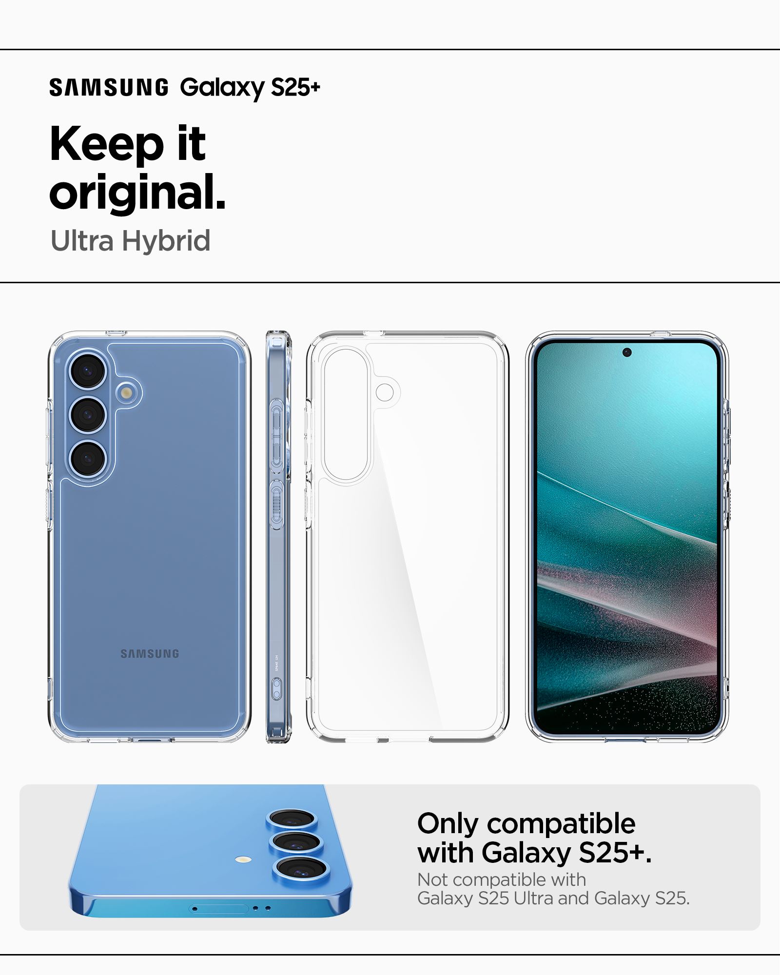 Spigen Ultra Hybrid, crystal clear - Samsung Galaxy S25+ (11)