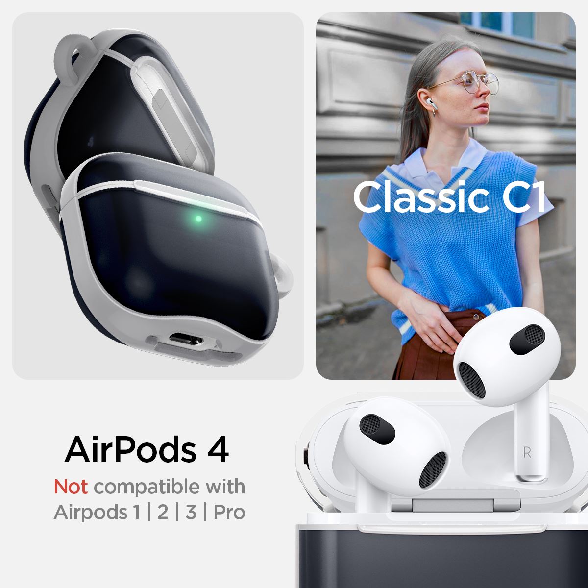 Spigen Classic C1, graphite - AirPods 4 (10)