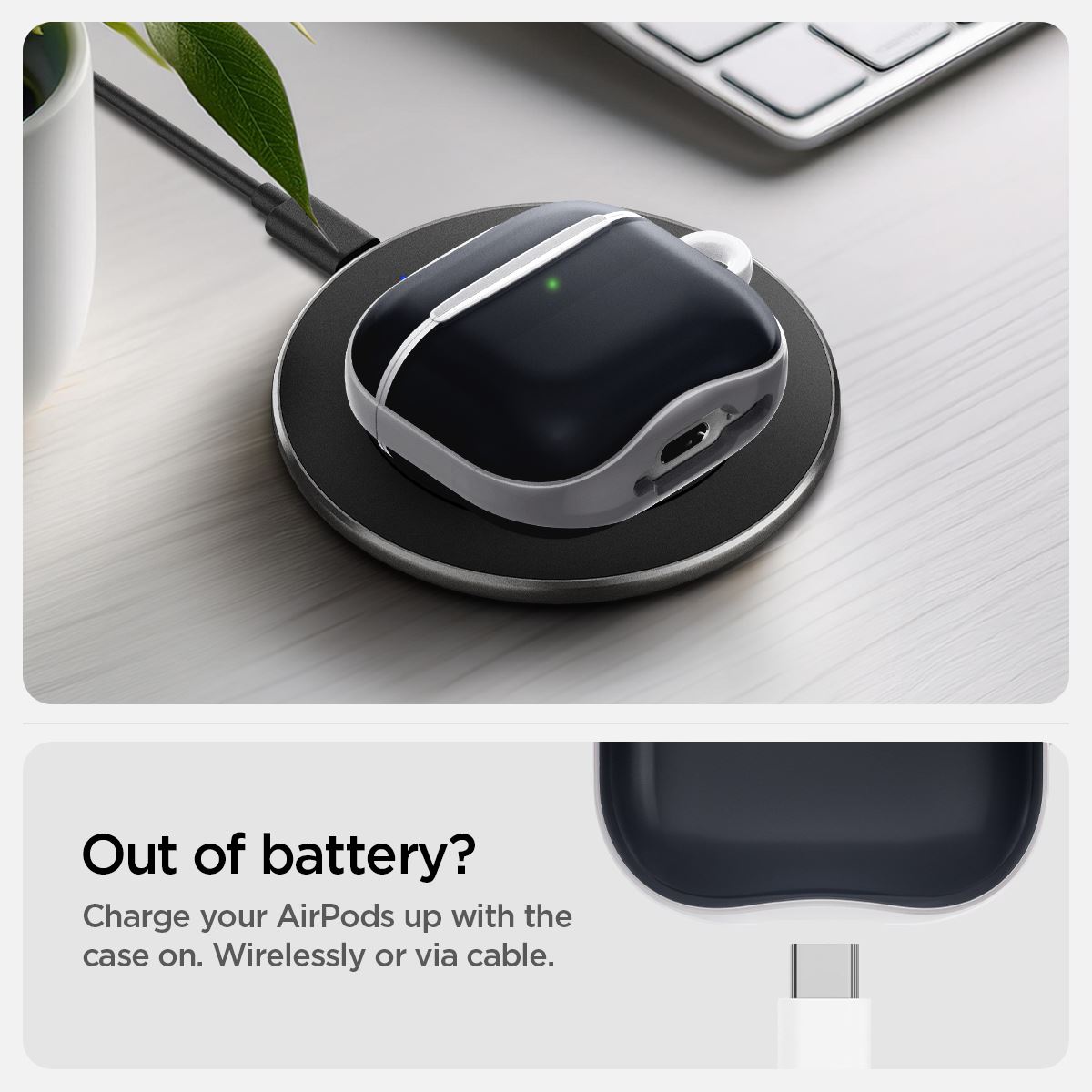 Spigen Classic C1, graphite - AirPods 4 (13)