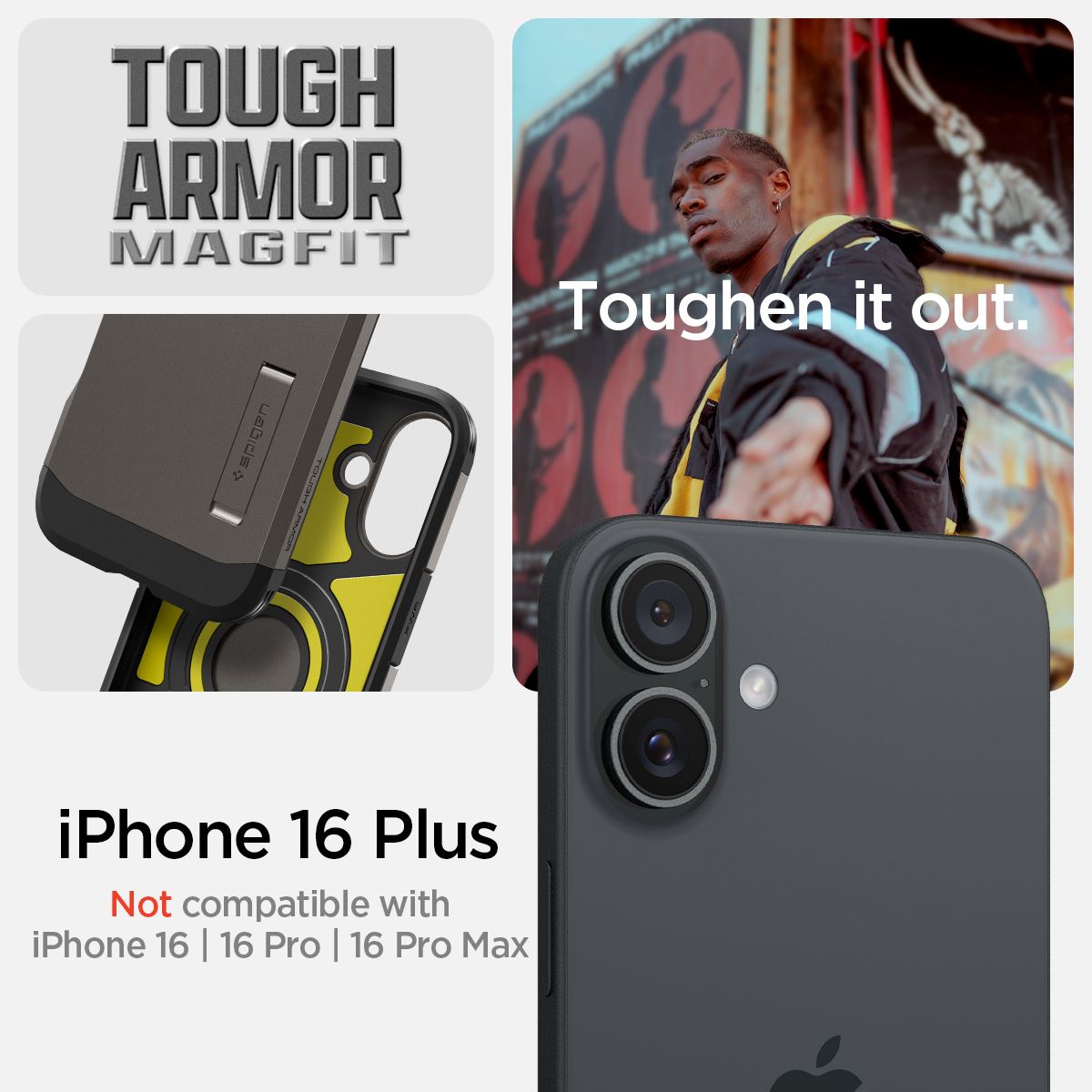 Spigen Tough Armor MagSafe, gunmetal - iPhone 16 Plus (11)