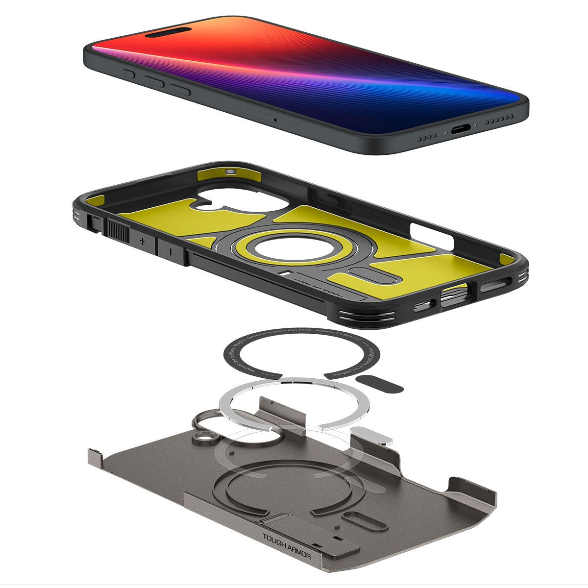 Spigen Tough Armor MagSafe, gunmetal - iPhone 16 Plus (9)