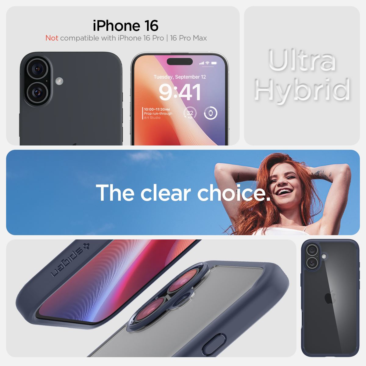 Spigen Ultra Hybrid, navy blue - iPhone 16 (8)