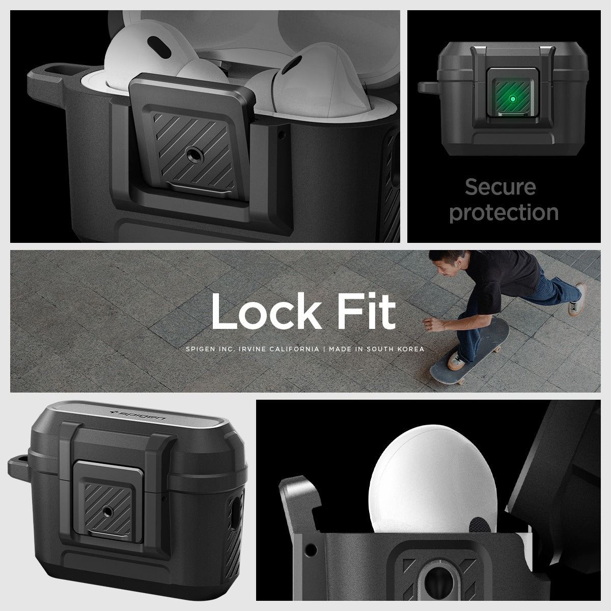 Spigen Lock Fit, matte black - AirPods Pro 2 (16)