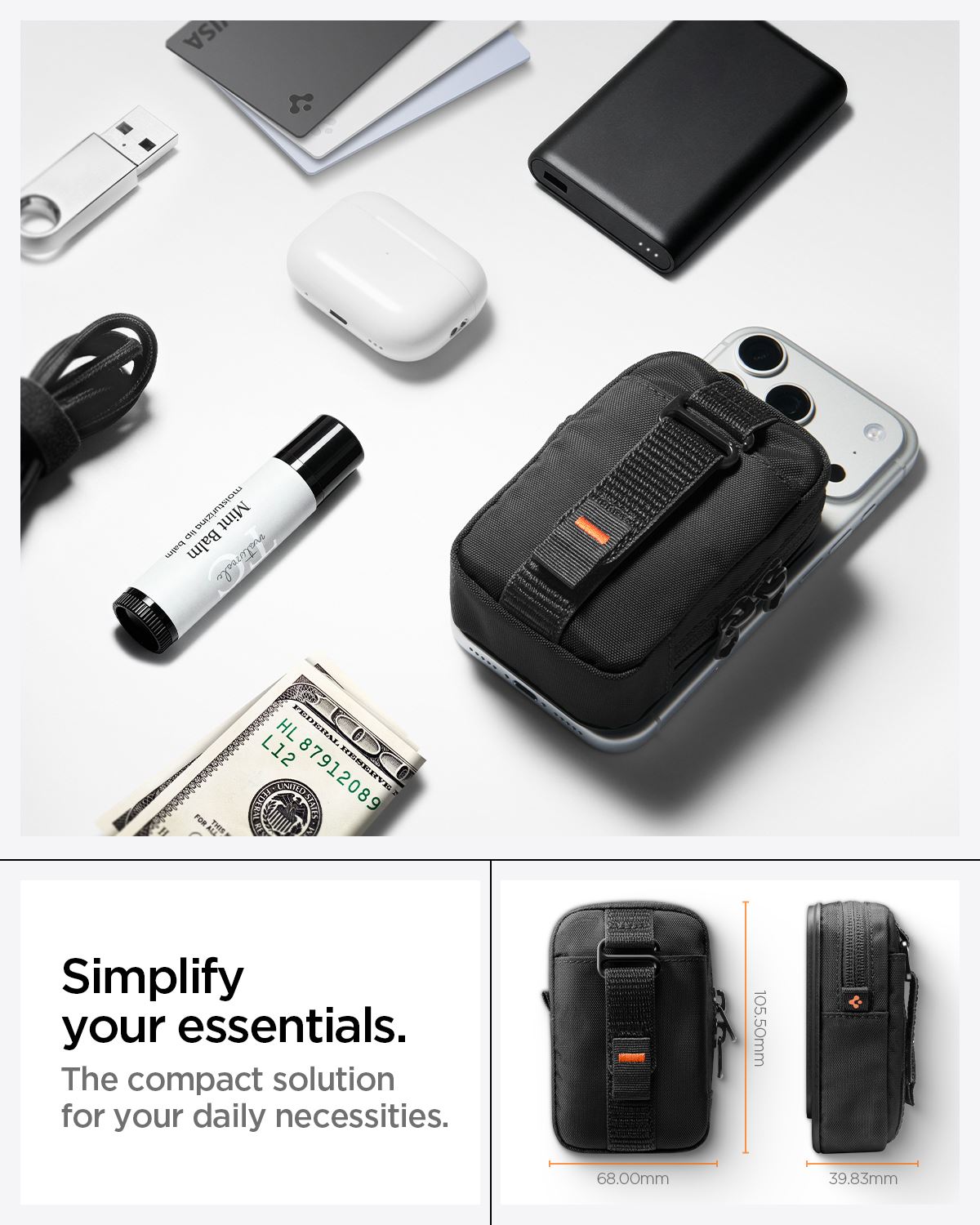 Spigen Portable Organizer Pouch TintapZip MagSafe, black (17)