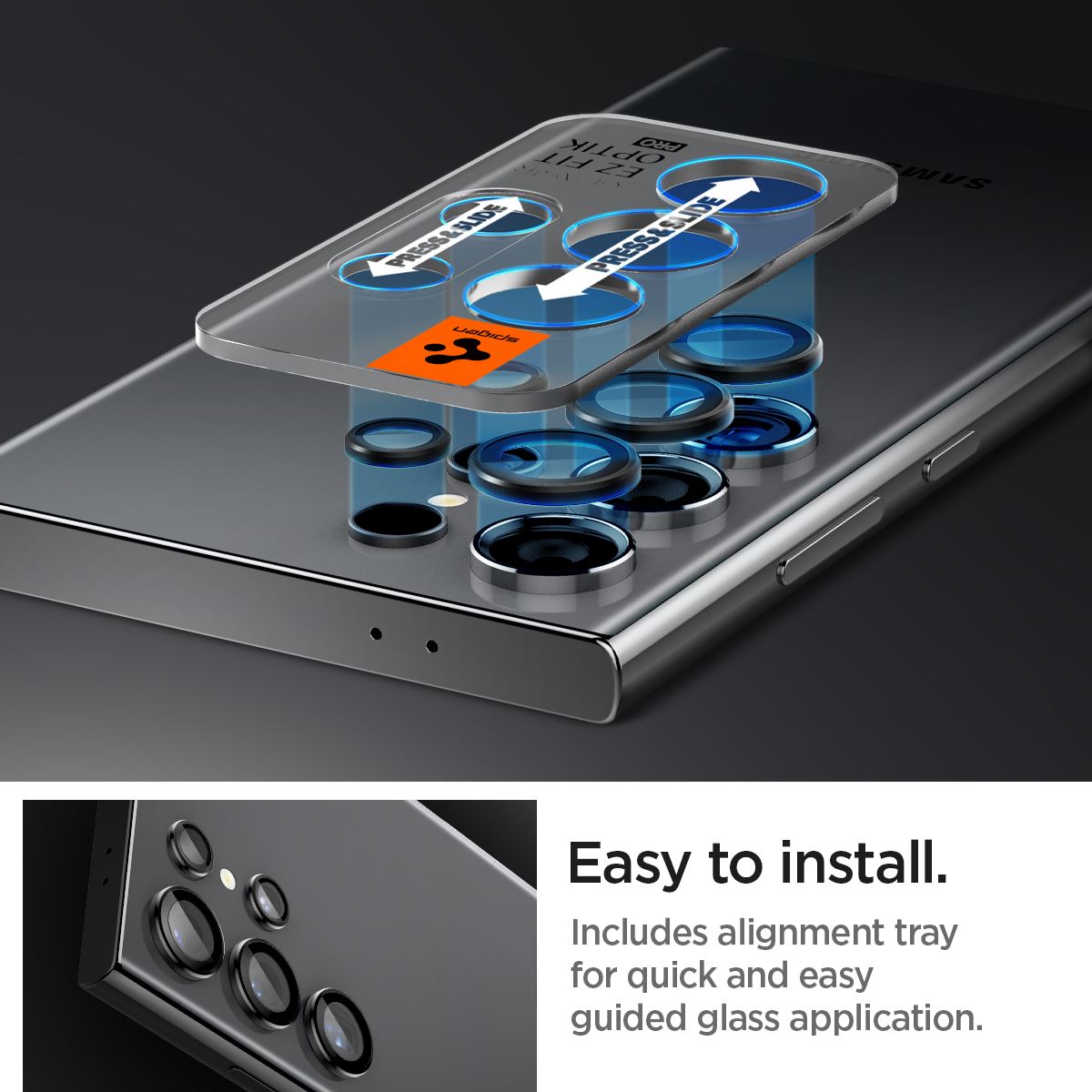 Spigen Glass tR EZ Fit Optik Pro 2 Pack, black - Samsung Galaxy S24 Ultra (9)
