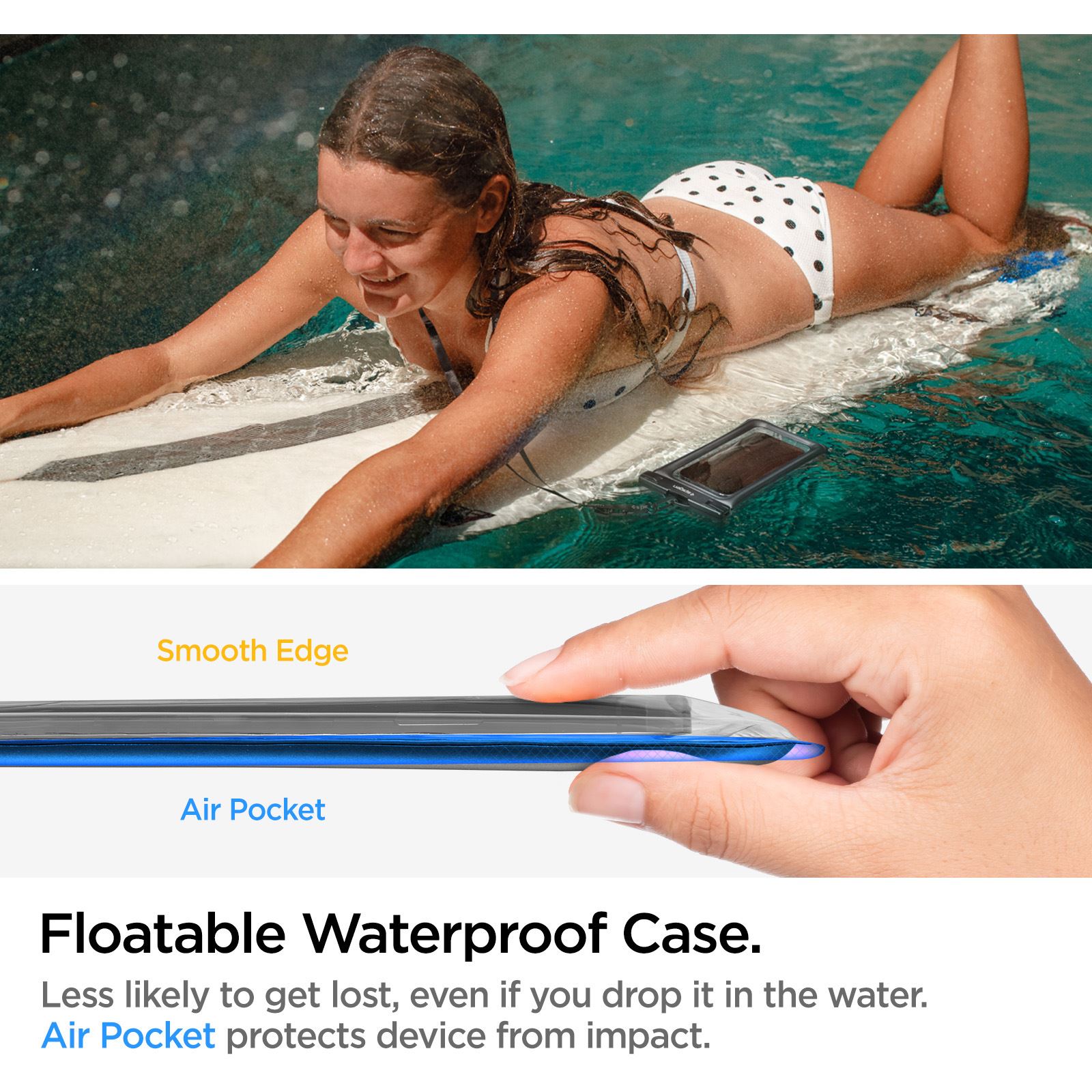 Spigen Aqua Shield WaterProof Floating Case + WaterProof Waist Bag A621 Set, black (12)
