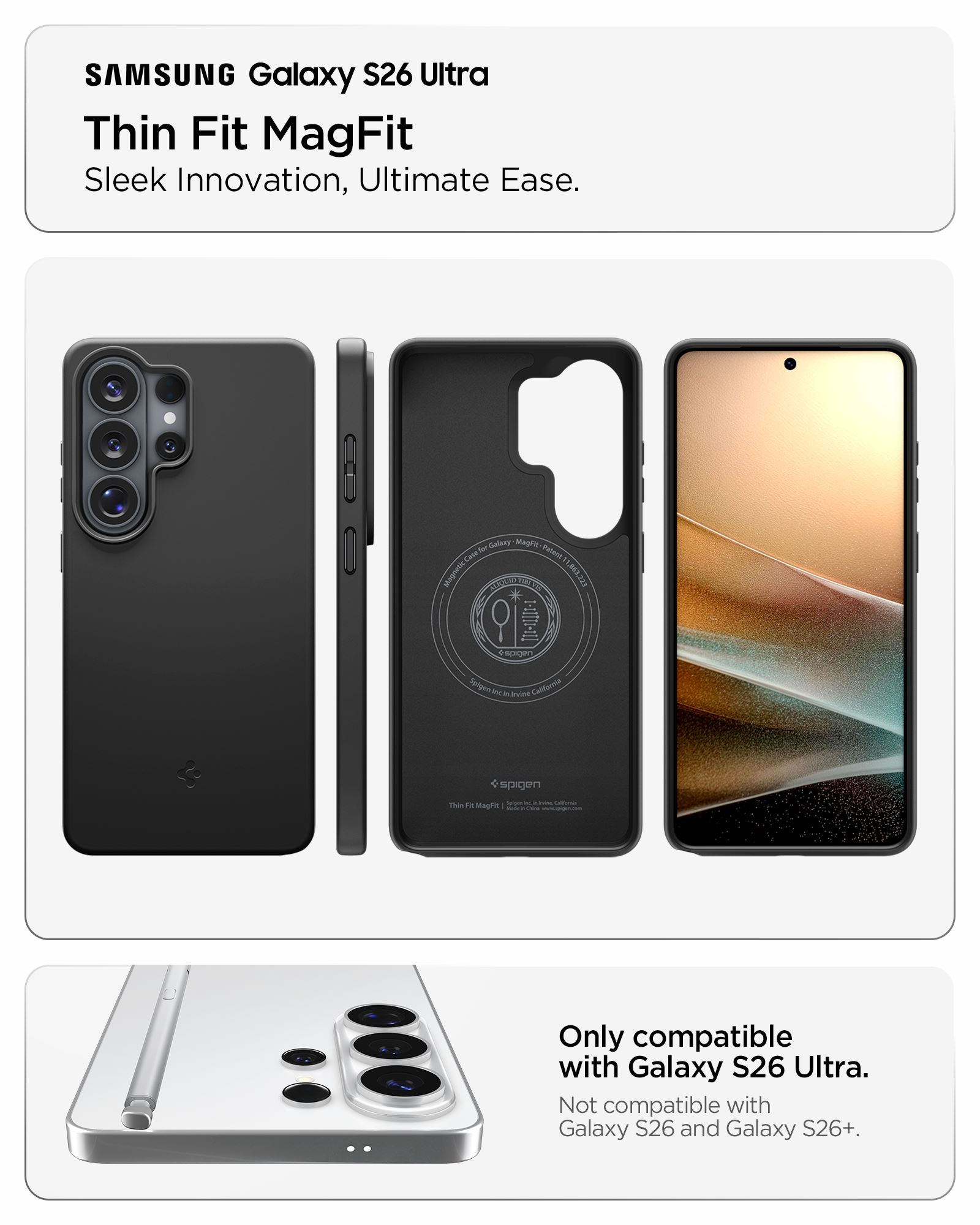 Spigen Thin Fit MagSafe, black - Samsung Galaxy S26 Ultra (10)