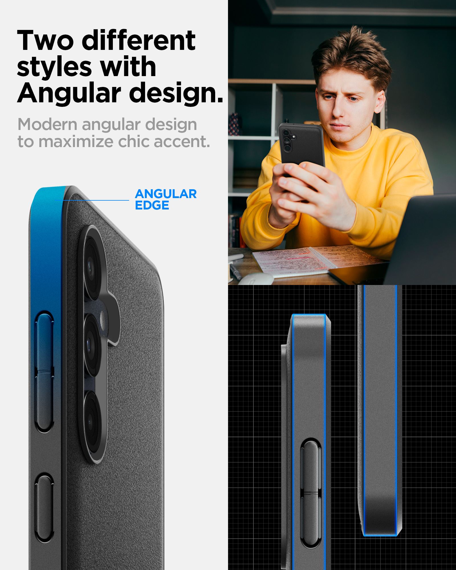 Spigen Essential Sand Blast, matte black - Samsung Galaxy M55 5G (10)