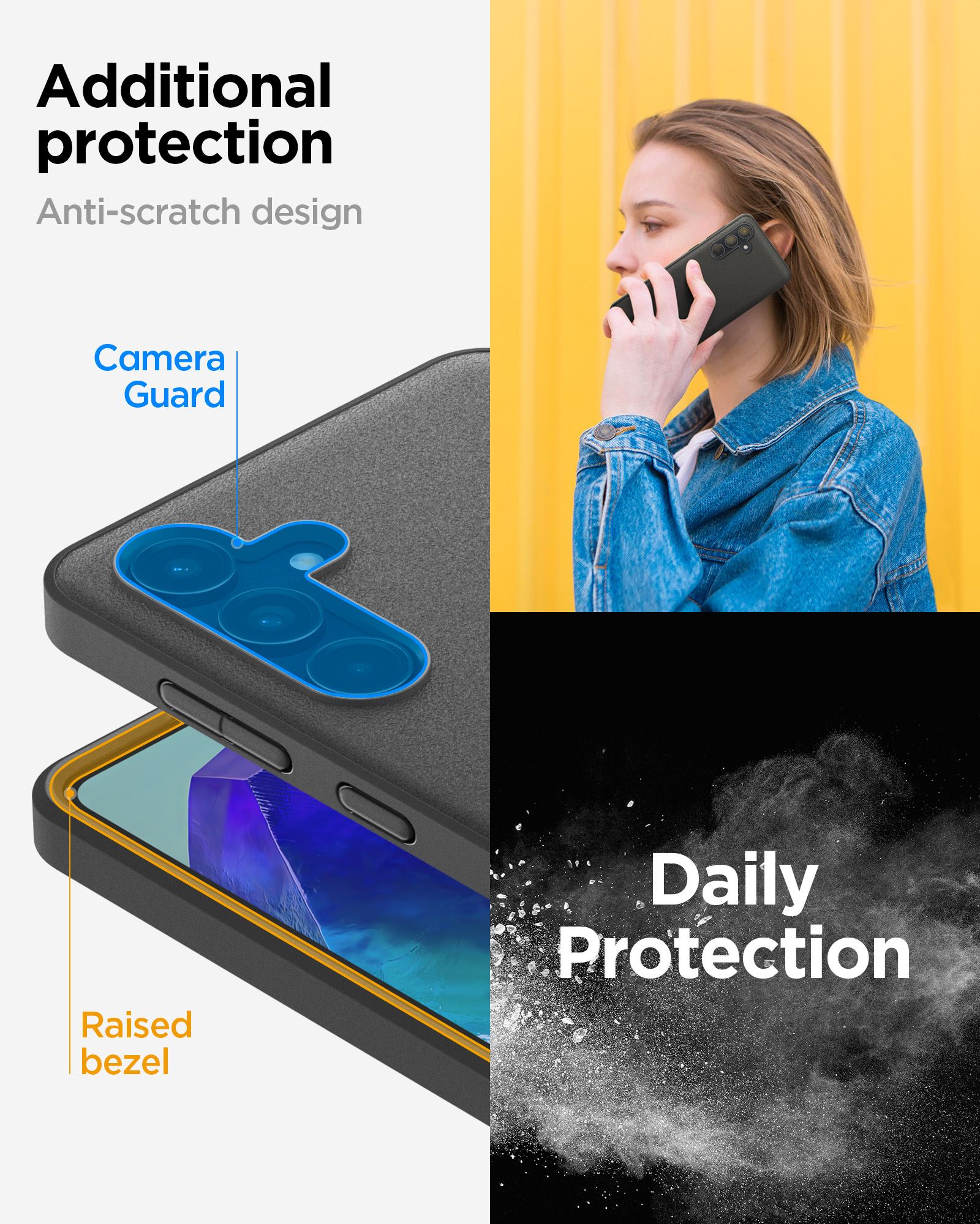 Spigen Essential Sand Blast, matte black - Samsung Galaxy M55 5G (11)