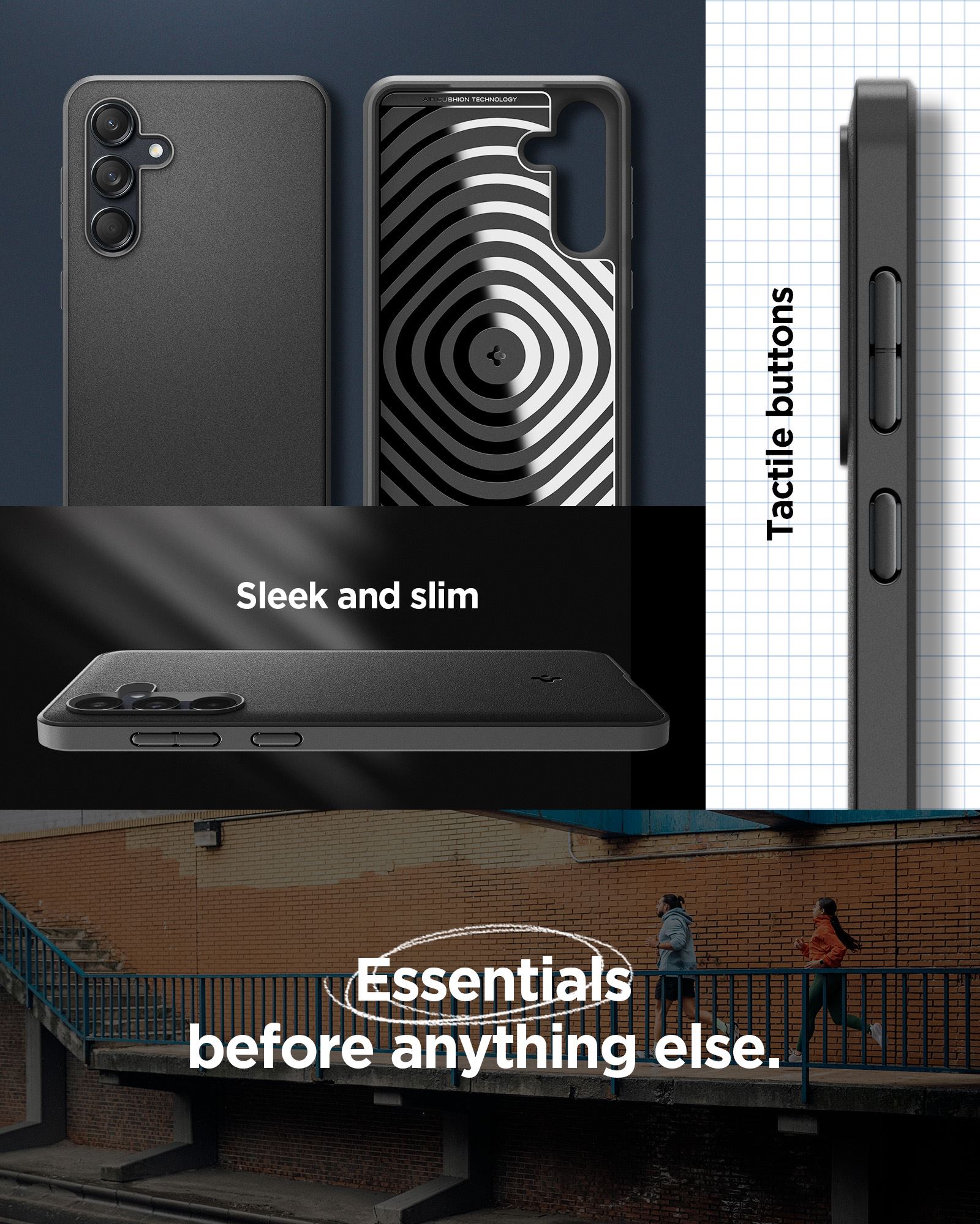 Spigen Essential Sand Blast, matte black - Samsung Galaxy M55 5G (12)