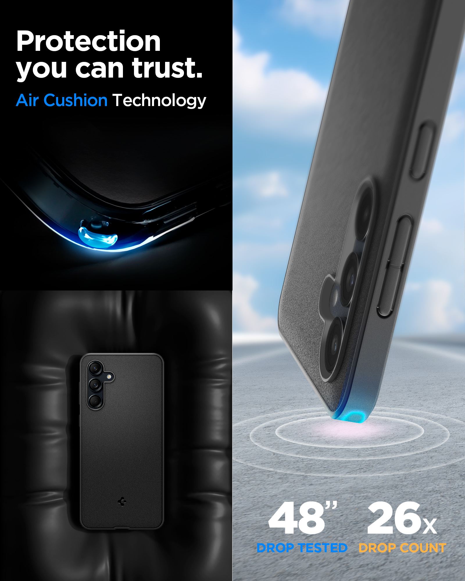 Spigen Essential Sand Blast, matte black - Samsung Galaxy M55 5G (9)