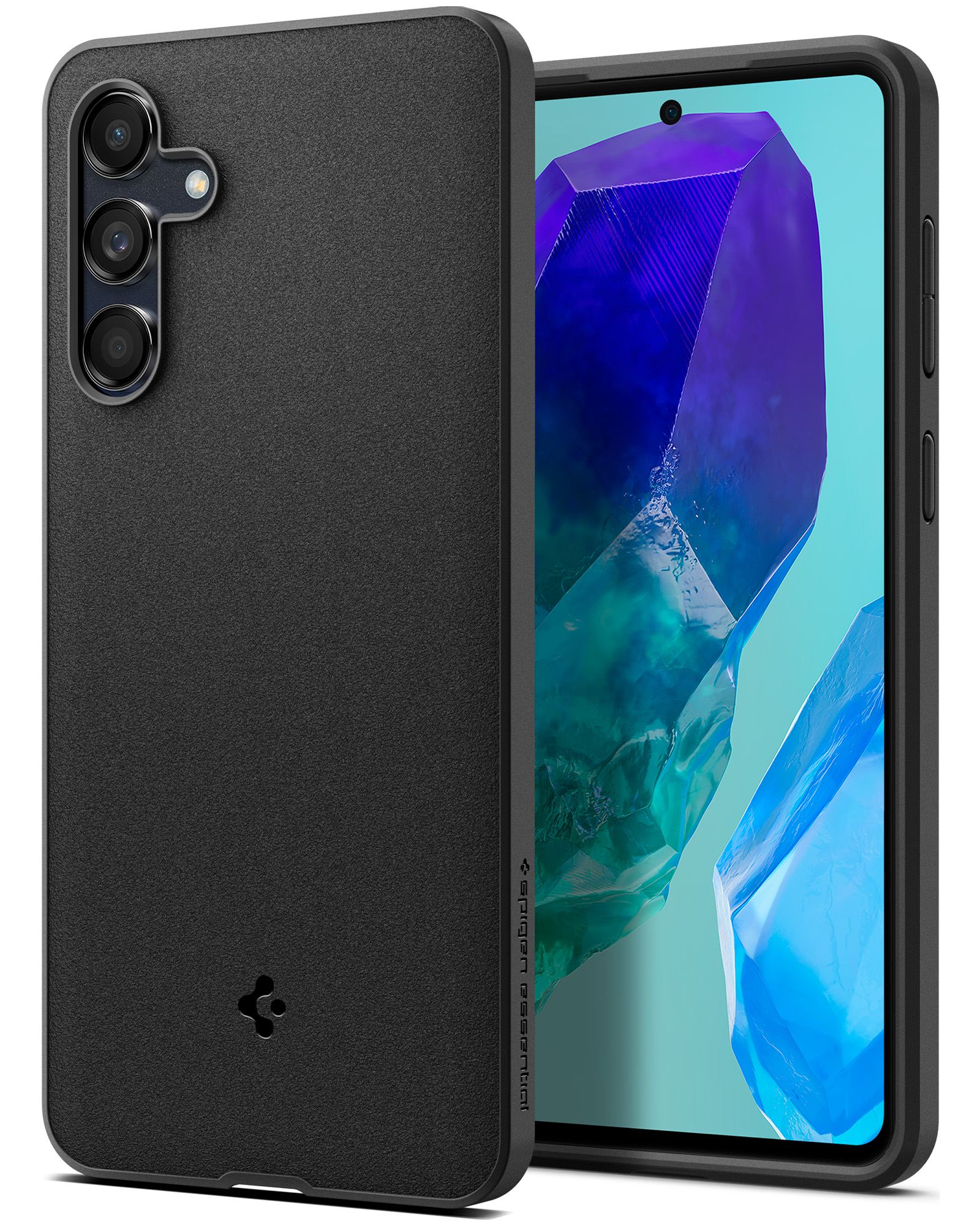Spigen Essential Sand Blast, matte black - Samsung Galaxy M55 5G