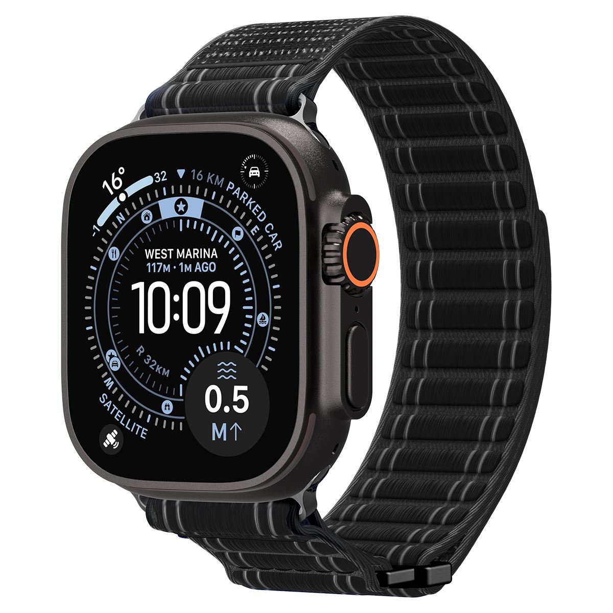 Spigen Fabric Band (hook-and-loop), black - Apple Watch 49mm/46mm/45mm/44mm (11)