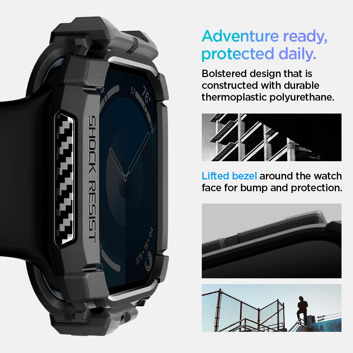 Spigen Rugged Armor, matte black - Apple Watch 11/10 46mm (10)