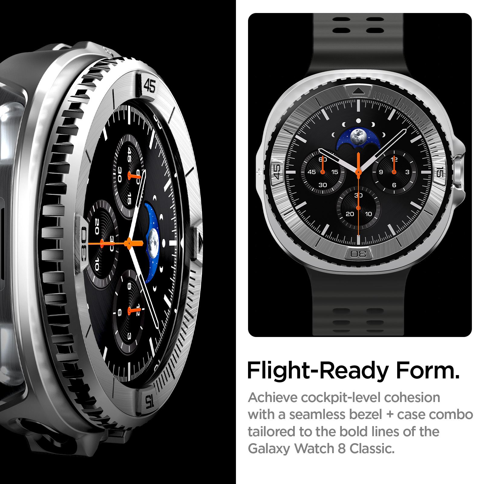 Spigen Bezel Tune Pro (Pilot), silver - Samsung Galaxy Watch 8 Classic 46mm (13)