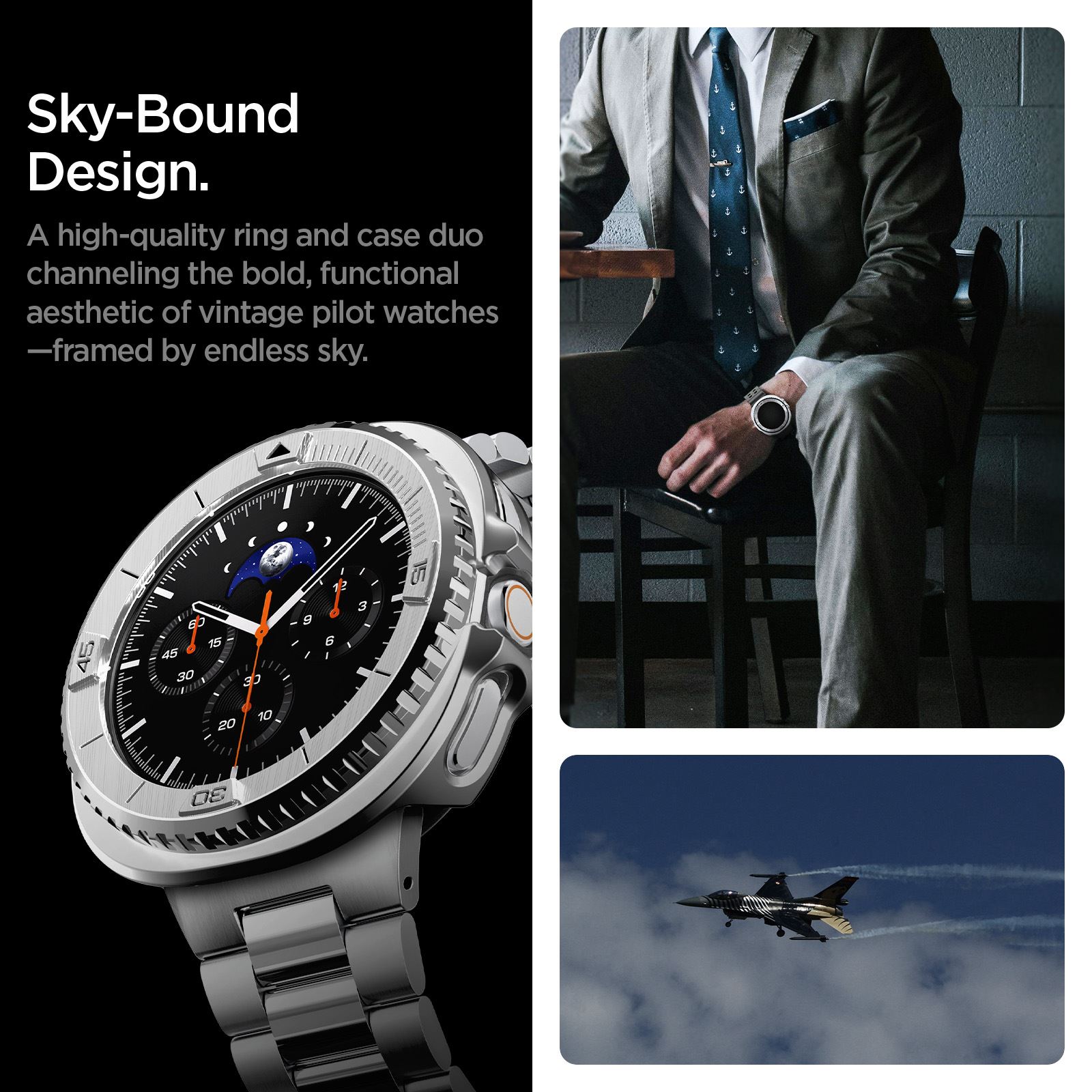 Spigen Bezel Tune Pro (Pilot), silver - Samsung Galaxy Watch 8 Classic 46mm (15)