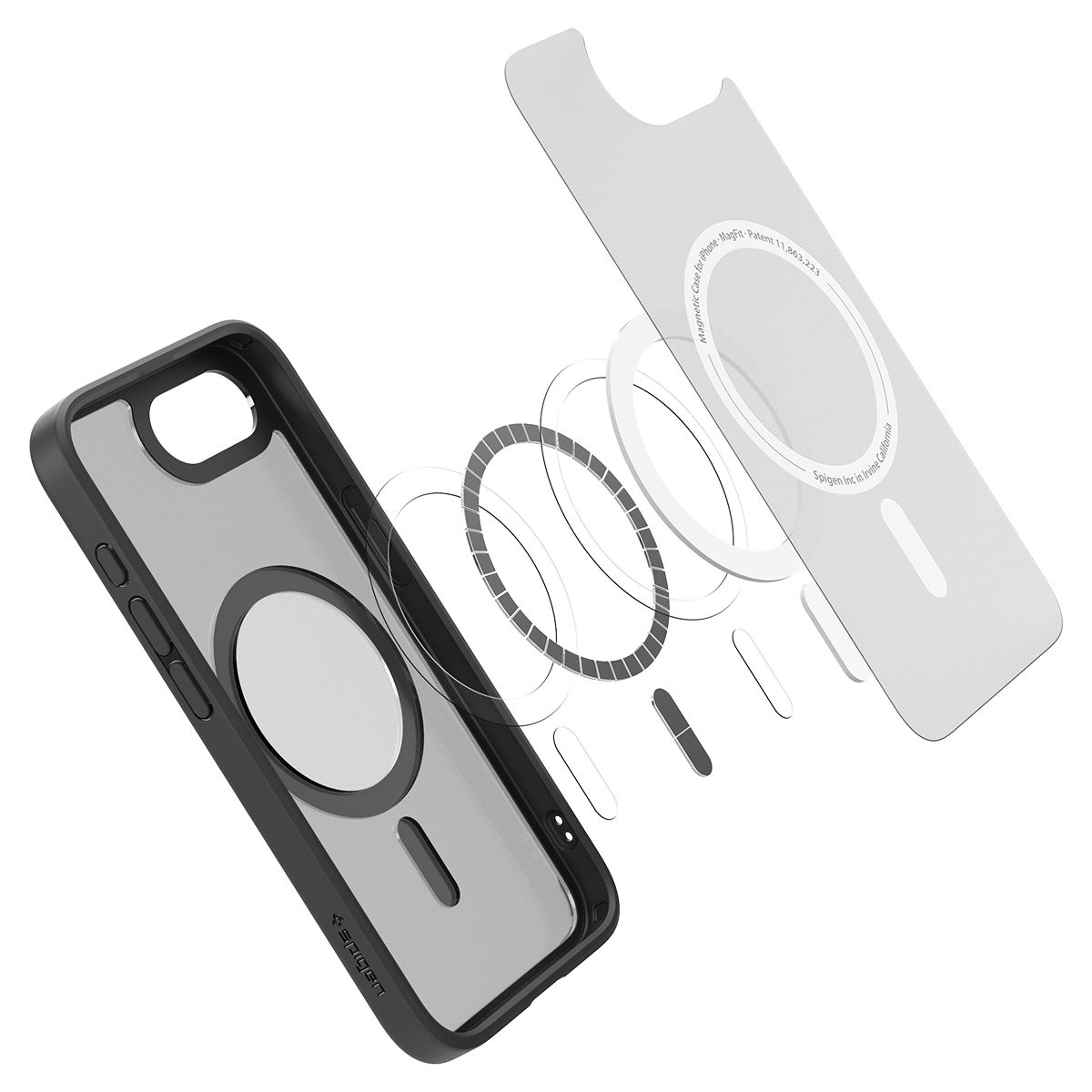 Spigen Crystal Hybrid MagSafe, frost black - iPhone 16e (9)