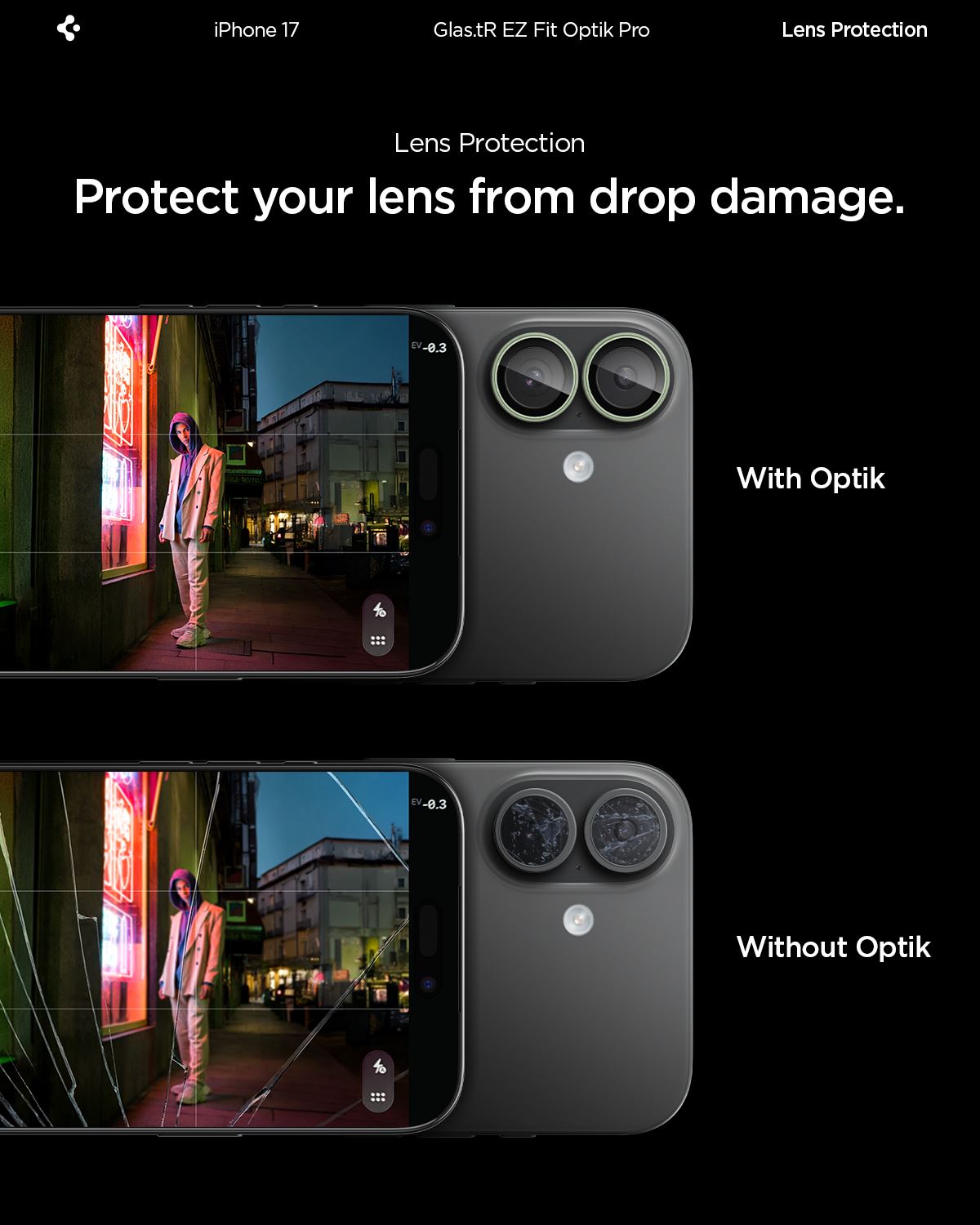 Spigen Glass tR EZ Fit Optik Pro 2 Pack, green - iPhone 17 (10)