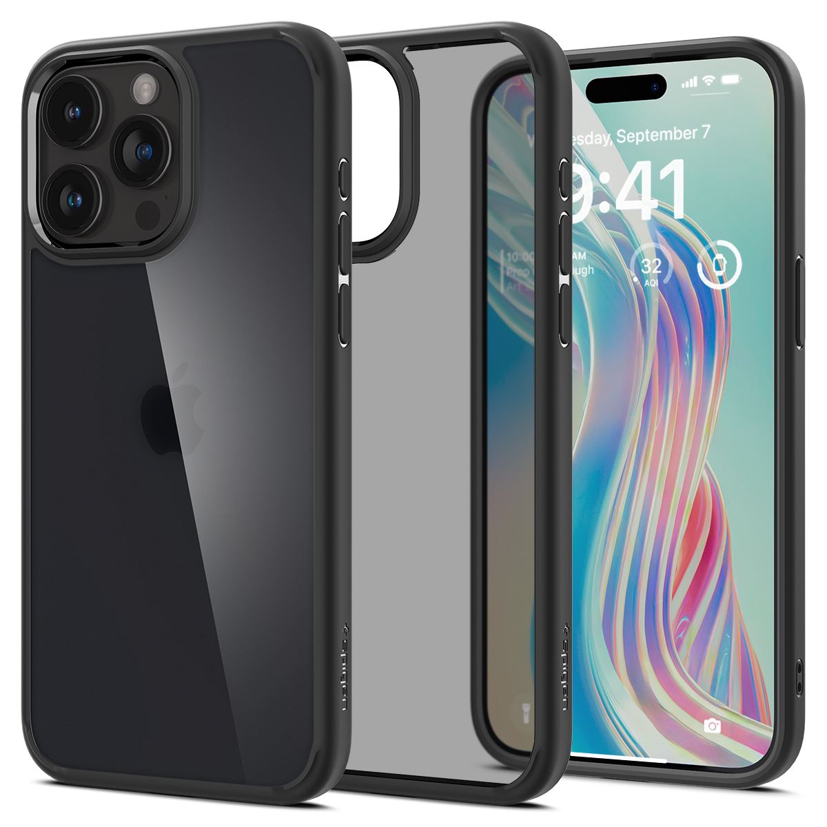 Spigen Ultra Hybrid, frost black - iPhone 15 Pro (1)