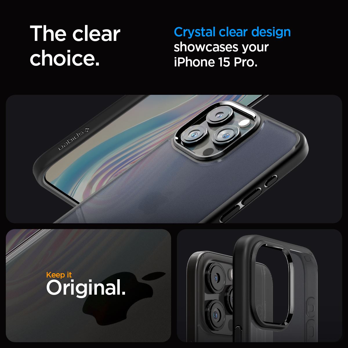 Spigen Ultra Hybrid, frost black - iPhone 15 Pro (11)