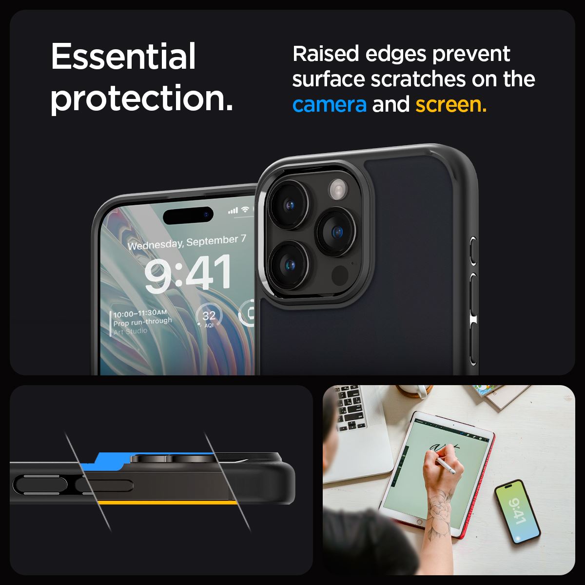 Spigen Ultra Hybrid, frost black - iPhone 15 Pro (13)