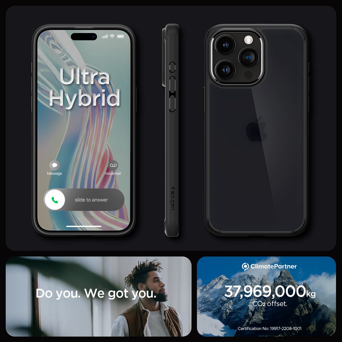 Spigen Ultra Hybrid, frost black - iPhone 15 Pro (15)