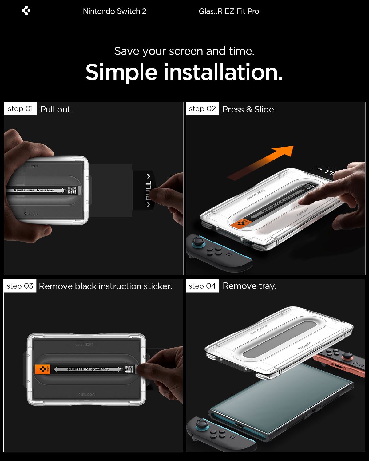 Spigen Glass tR EZ Fit Pro 2 Pack - Nintendo Switch 2 (10)