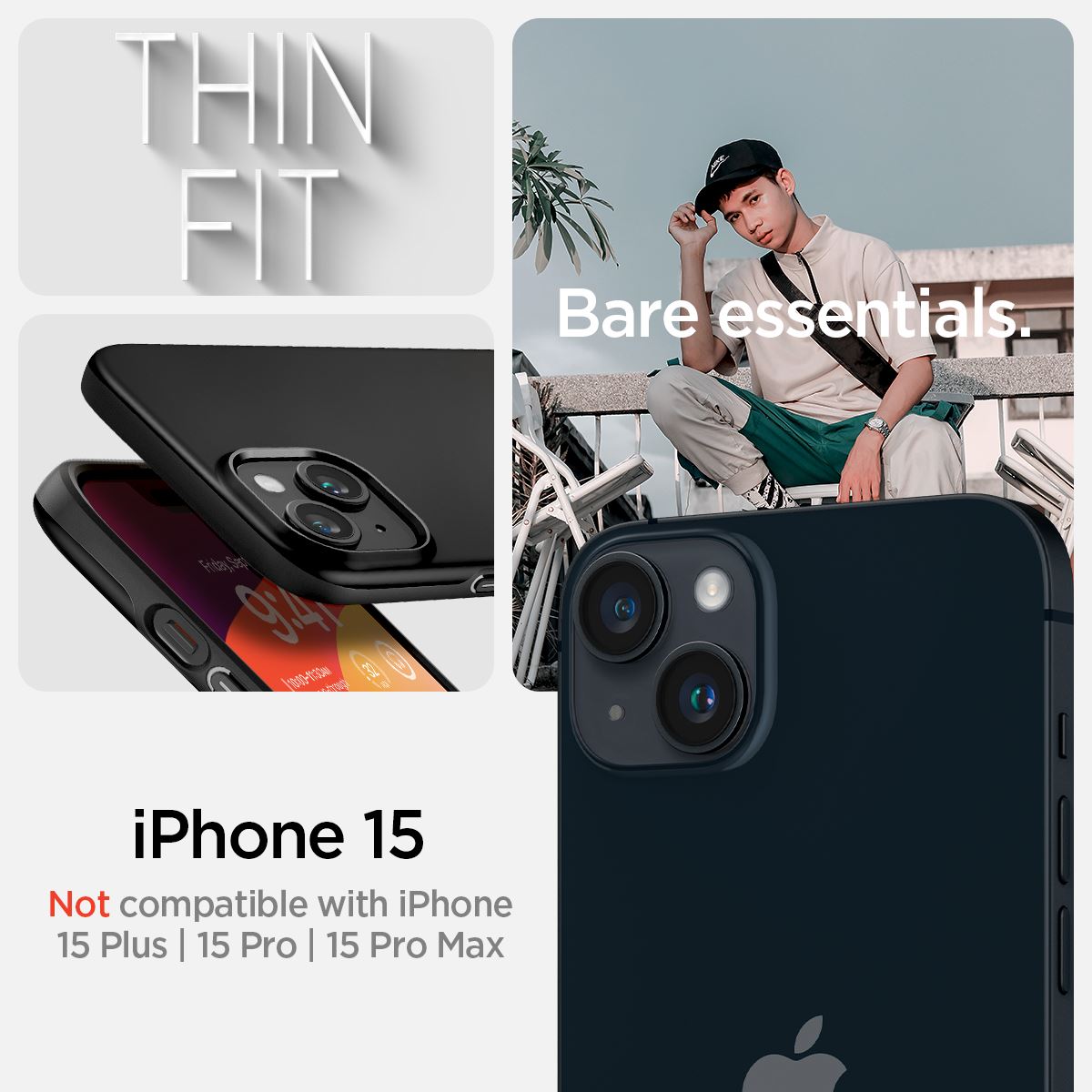 Spigen Thin Fit, black - iPhone 15 (12)