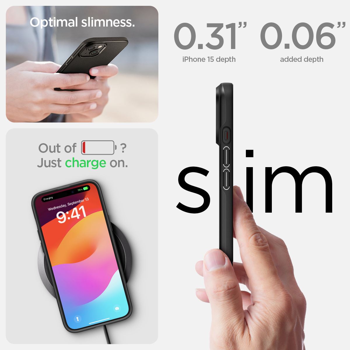 Spigen Thin Fit, black - iPhone 15 (16)