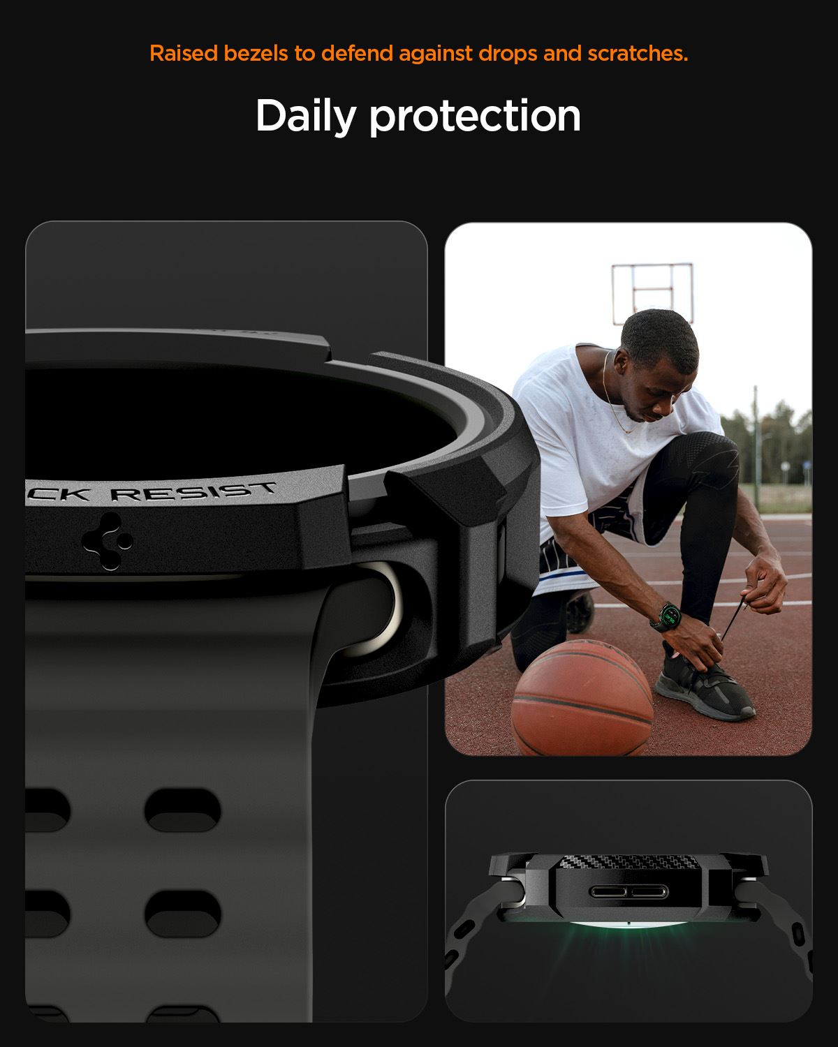 Spigen Rugged Armor, matte black - Samsung Galaxy Watch 8 (44mm) (14)