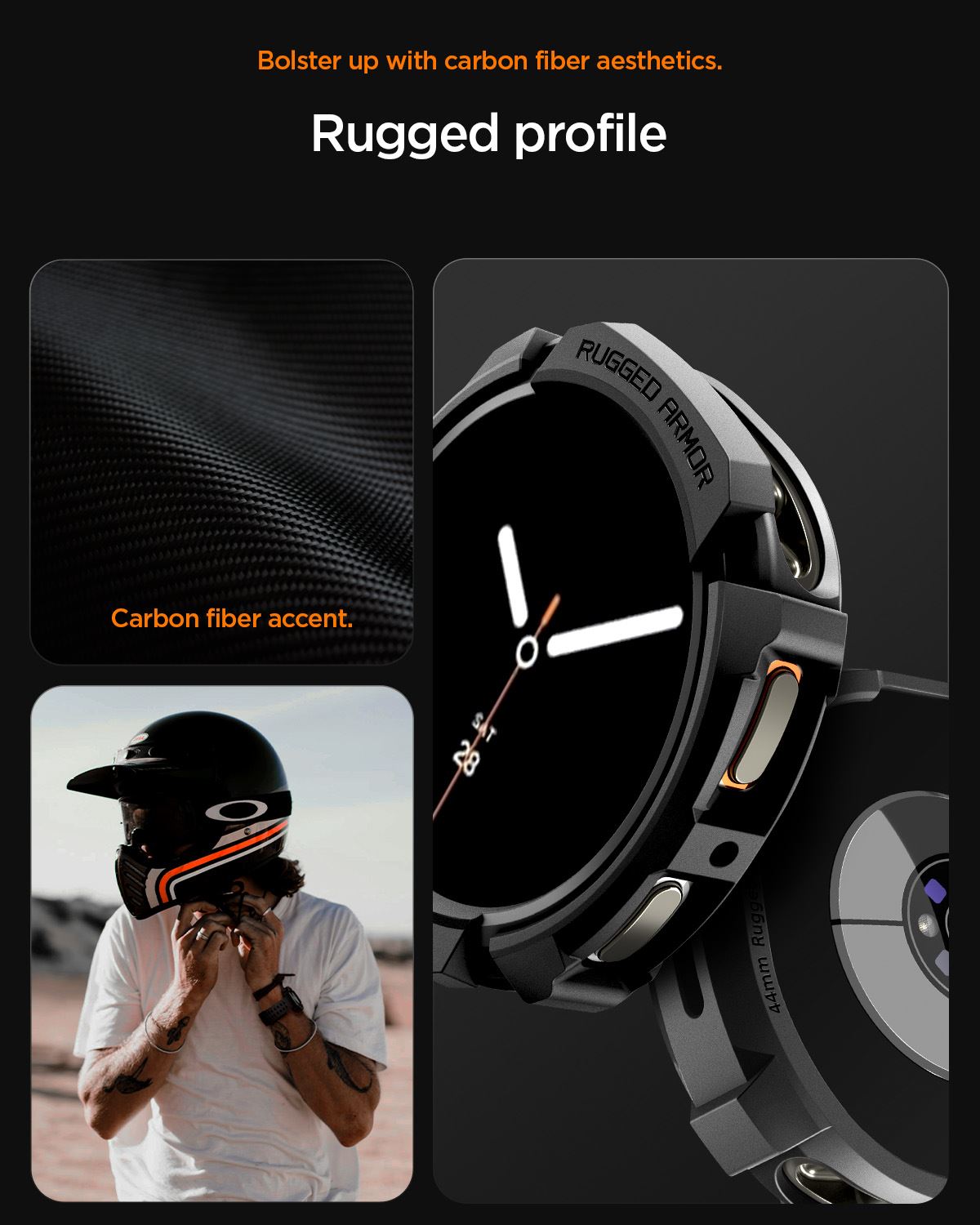 Spigen Rugged Armor, matte black - Samsung Galaxy Watch 8 (44mm) (15)