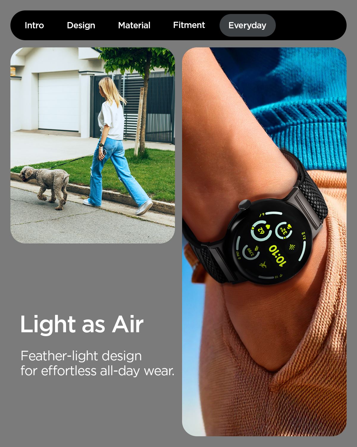 Spigen Lite Fit X V2, black - Google Pixel Watch 4/3/2/1 41mm (6)