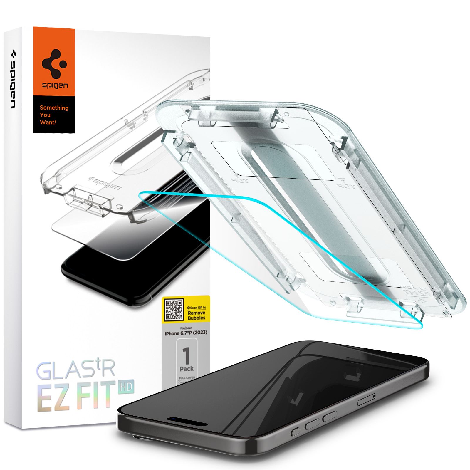 Spigen Glass tR EZ Fit HD 1 Pack, transparency - iPhone 15 Pro Max