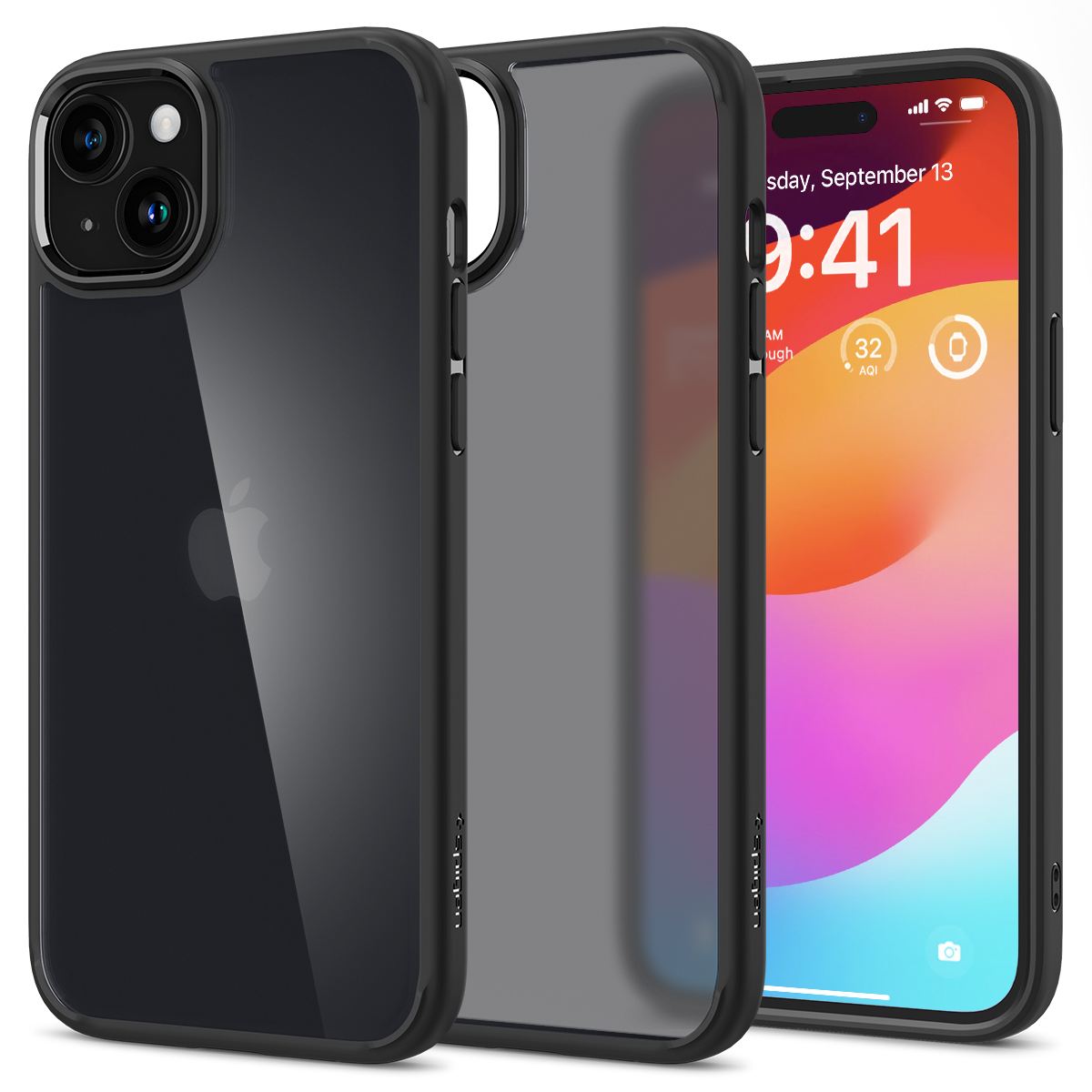 Spigen Ultra Hybrid, frost black - iPhone 15 Plus (1)