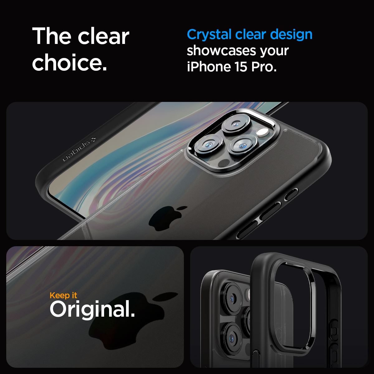Spigen Crystal Hybrid, matte black - iPhone 15 Pro (11)